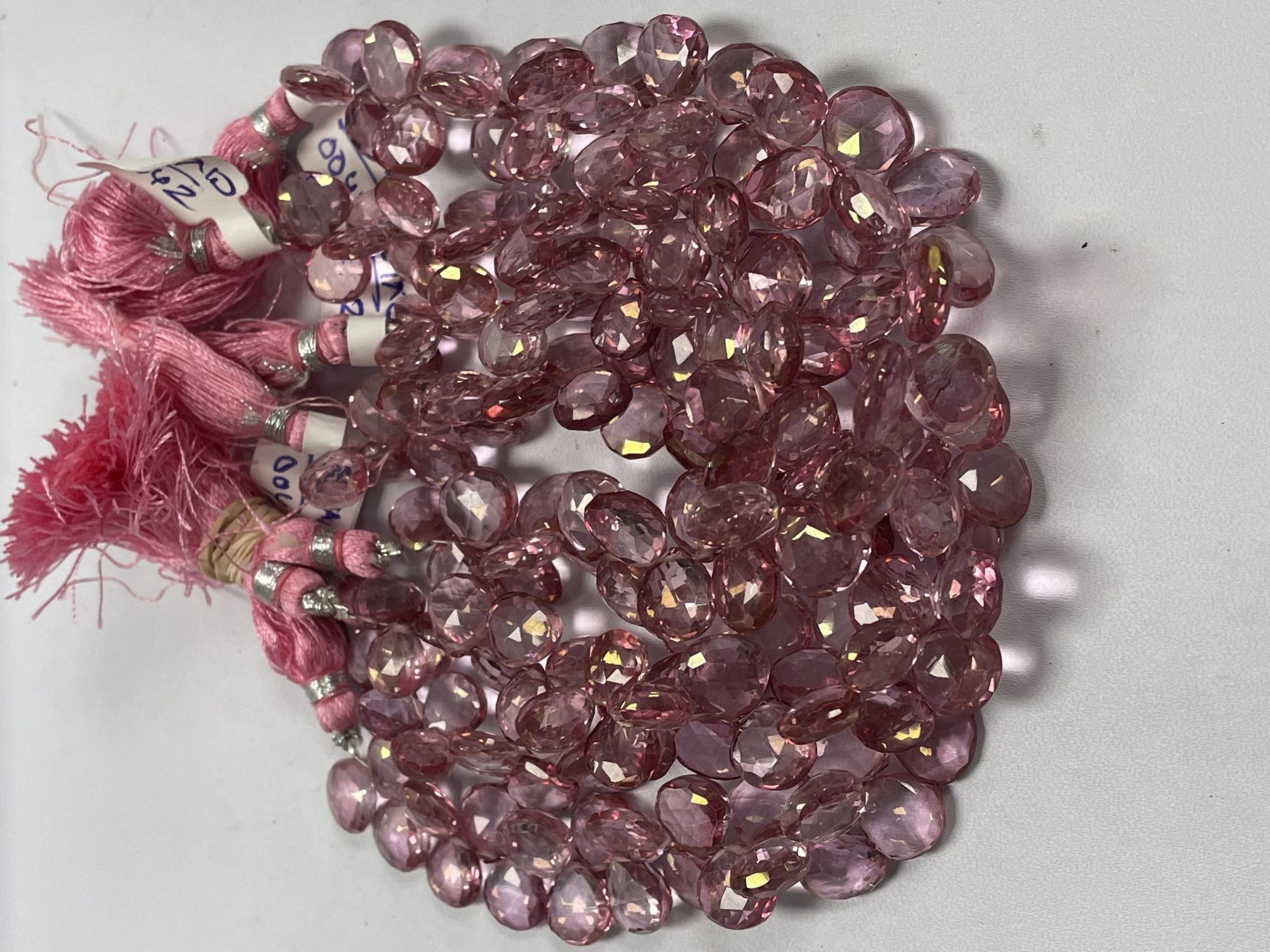 Pink Mystic Quartz Heart Faceted