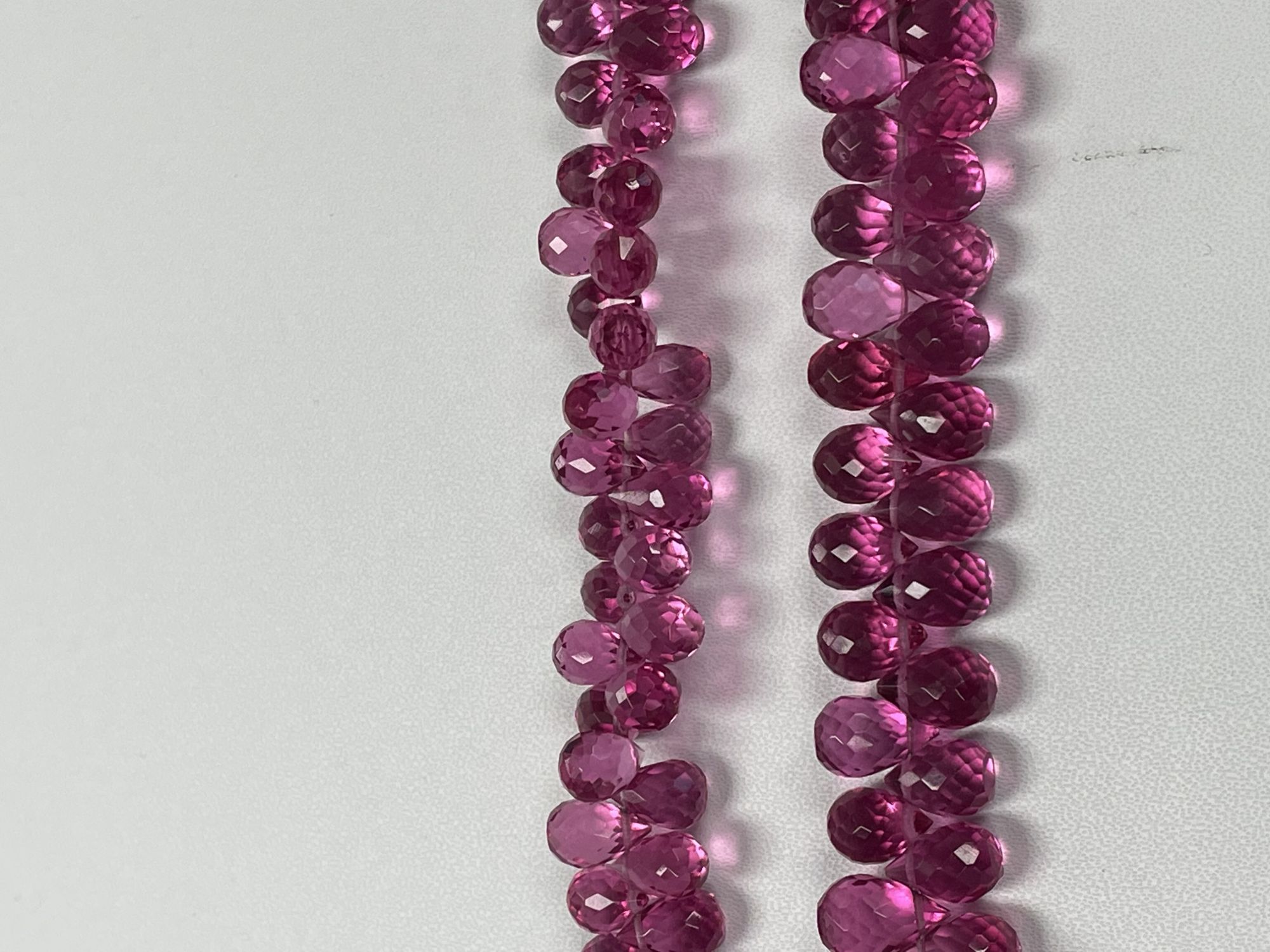 Rubilite Hydro Quartz Drop Faceted