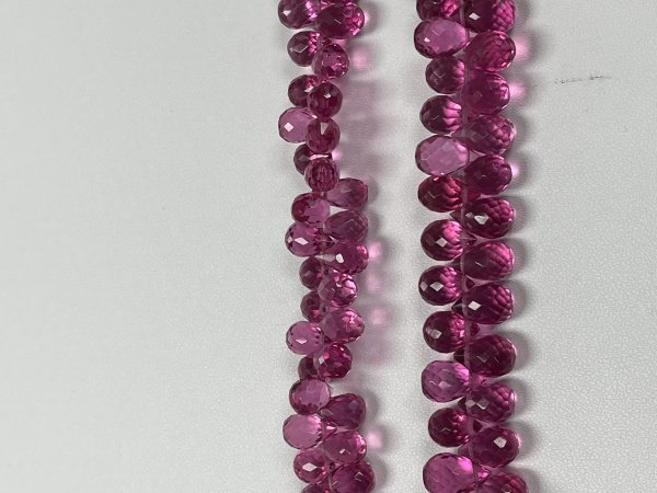Rubilite Hydro Quartz Drop Faceted