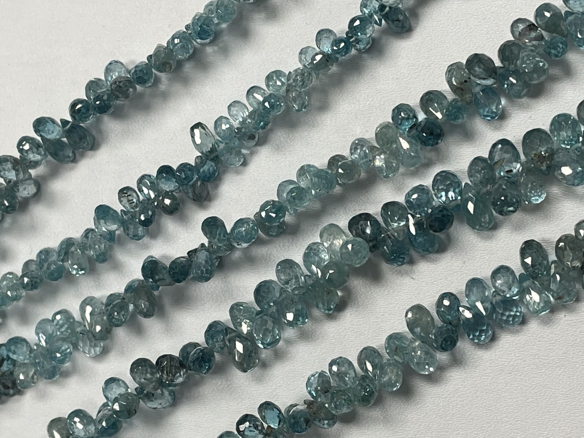 Blue Zircon Drop Faceted