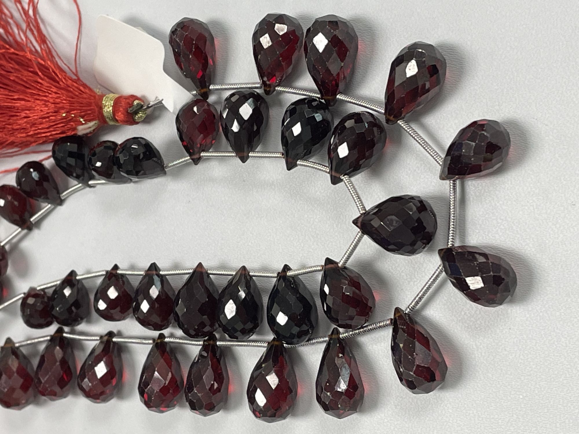 Red Garnet Drop Faceted