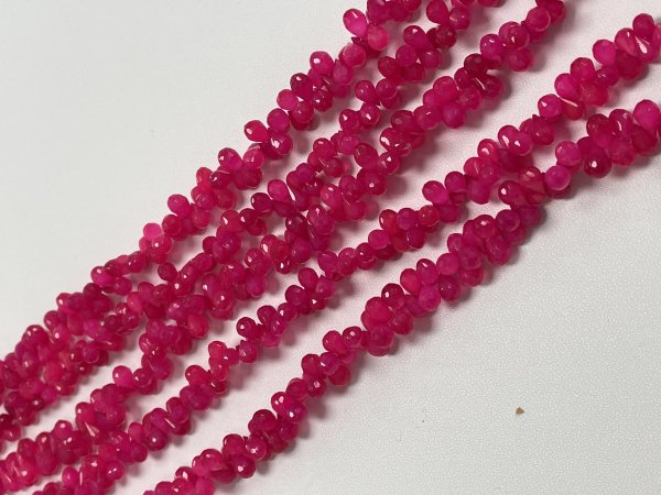 Pink Chalcedony Drop Faceted