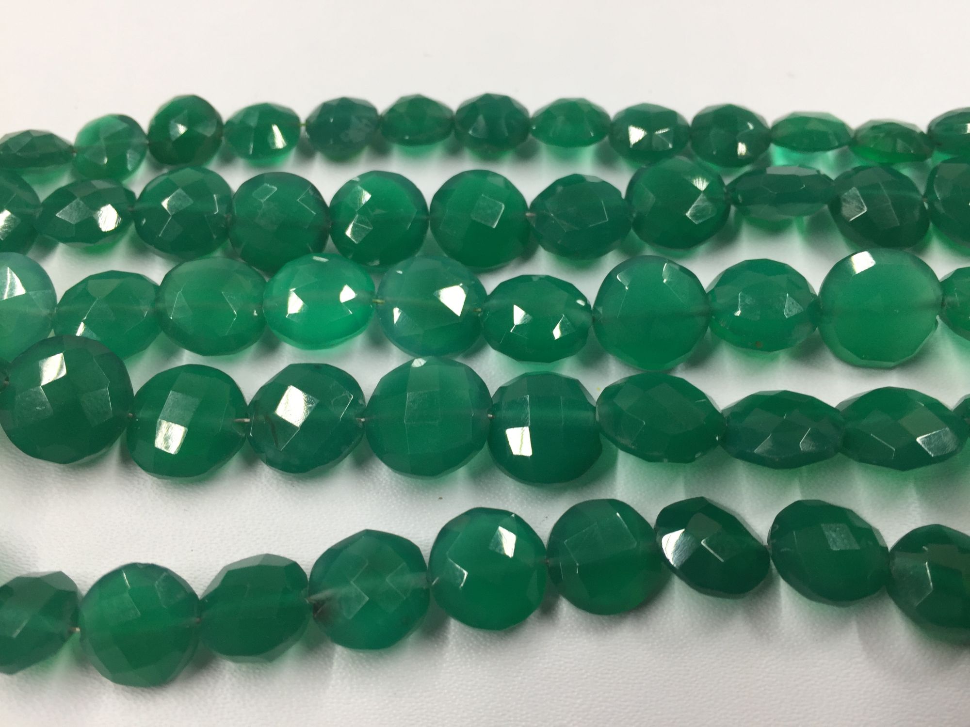 Green Onyx Coin Faceted