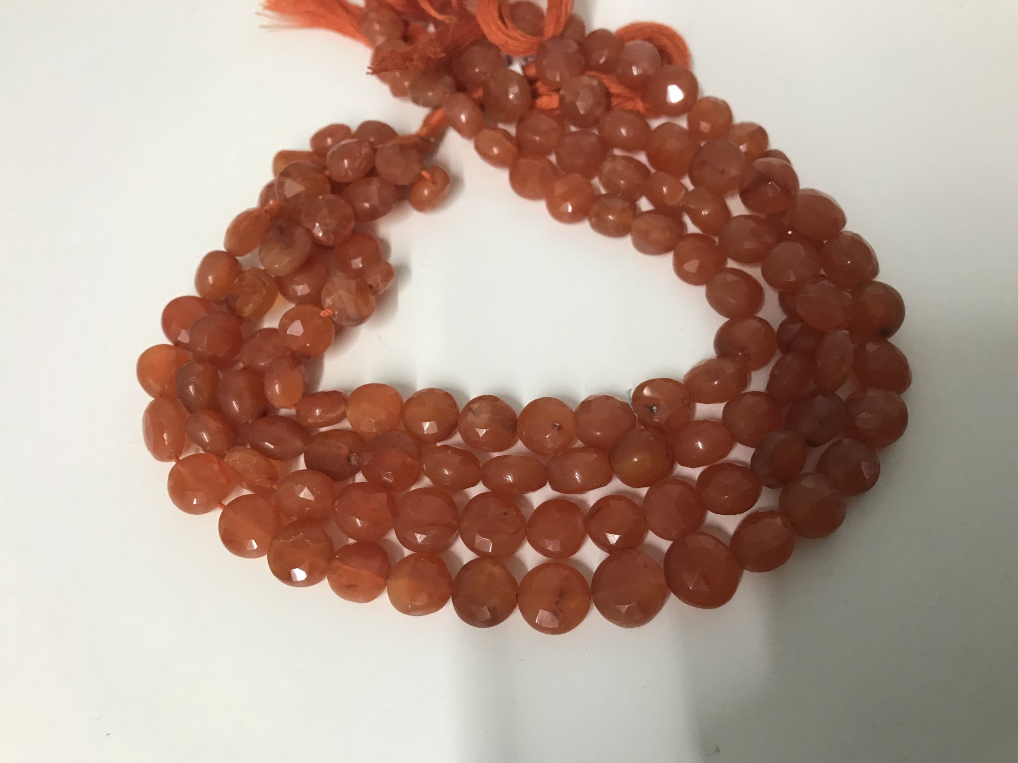 Orange Carnelian Coins Faceted