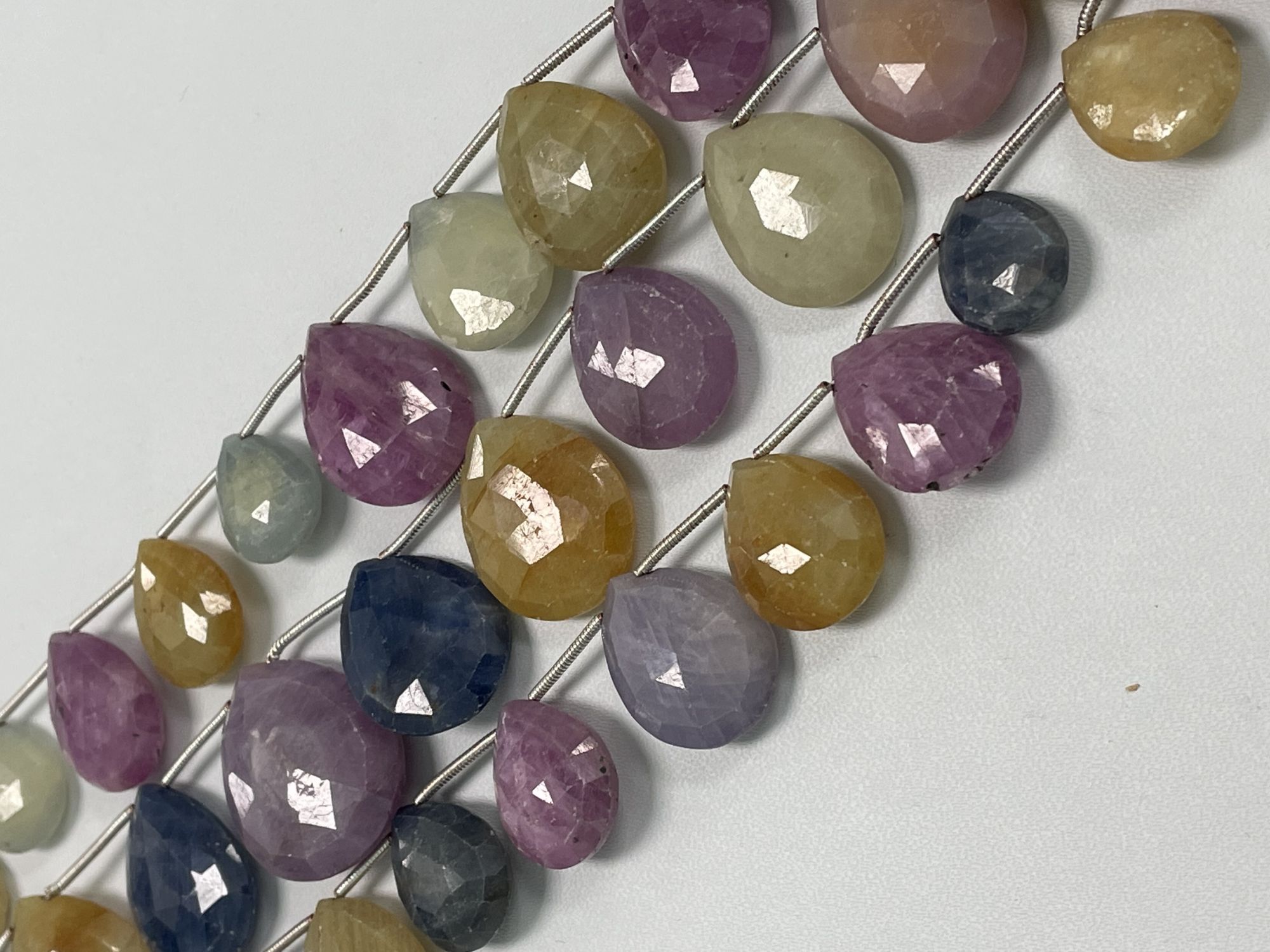 Multi Color Sapphire Pear Faceted