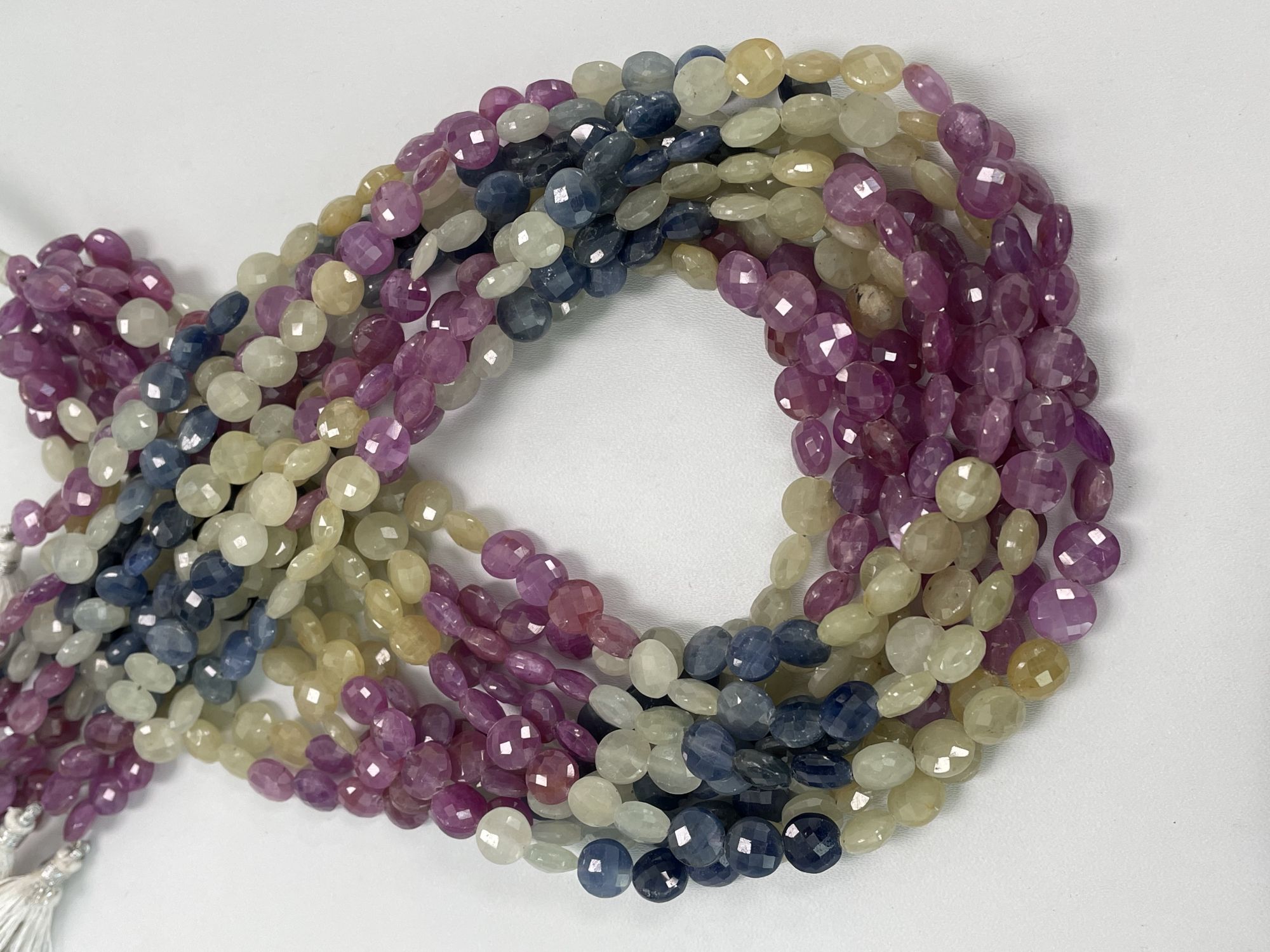 Multi Sapphire Coins Faceted