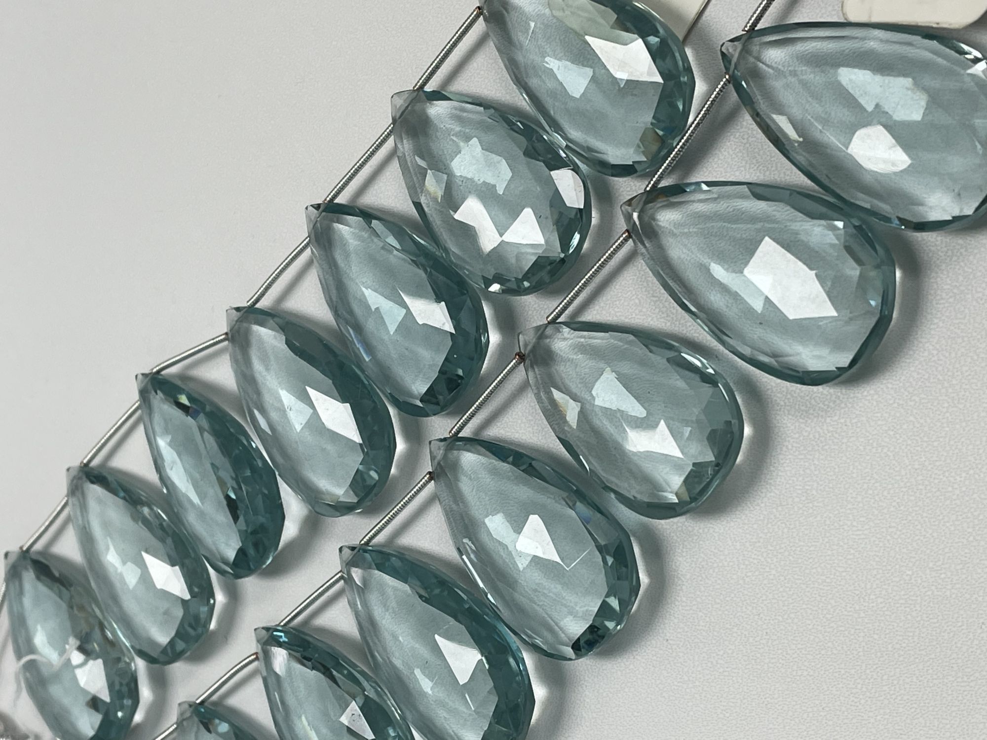Aquamarine Hydro Quartz Pear Faceted