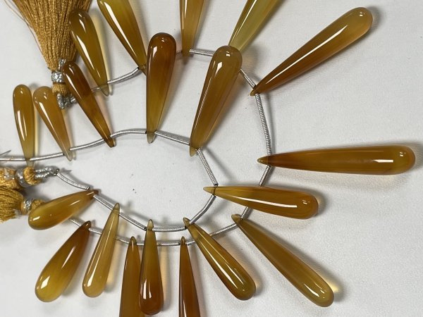 Chalcedony Long Drops Smooth
