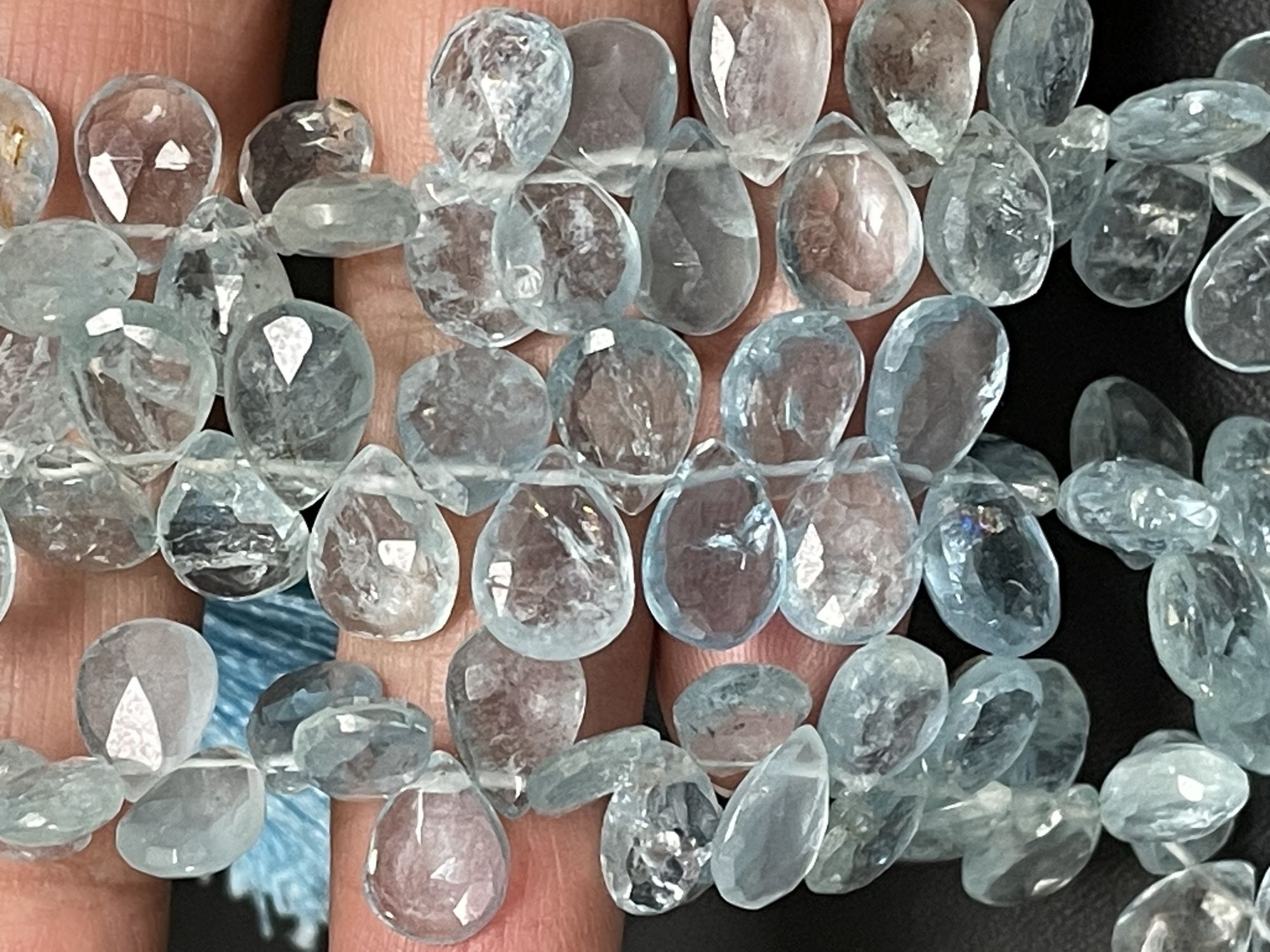 Aquamarine Pear Faceted