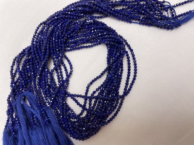 Lapis Rondelles Faceted