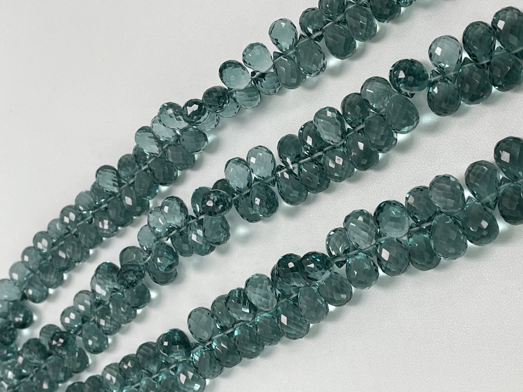 Aquamarine Hydro Quartz Drop Faceted