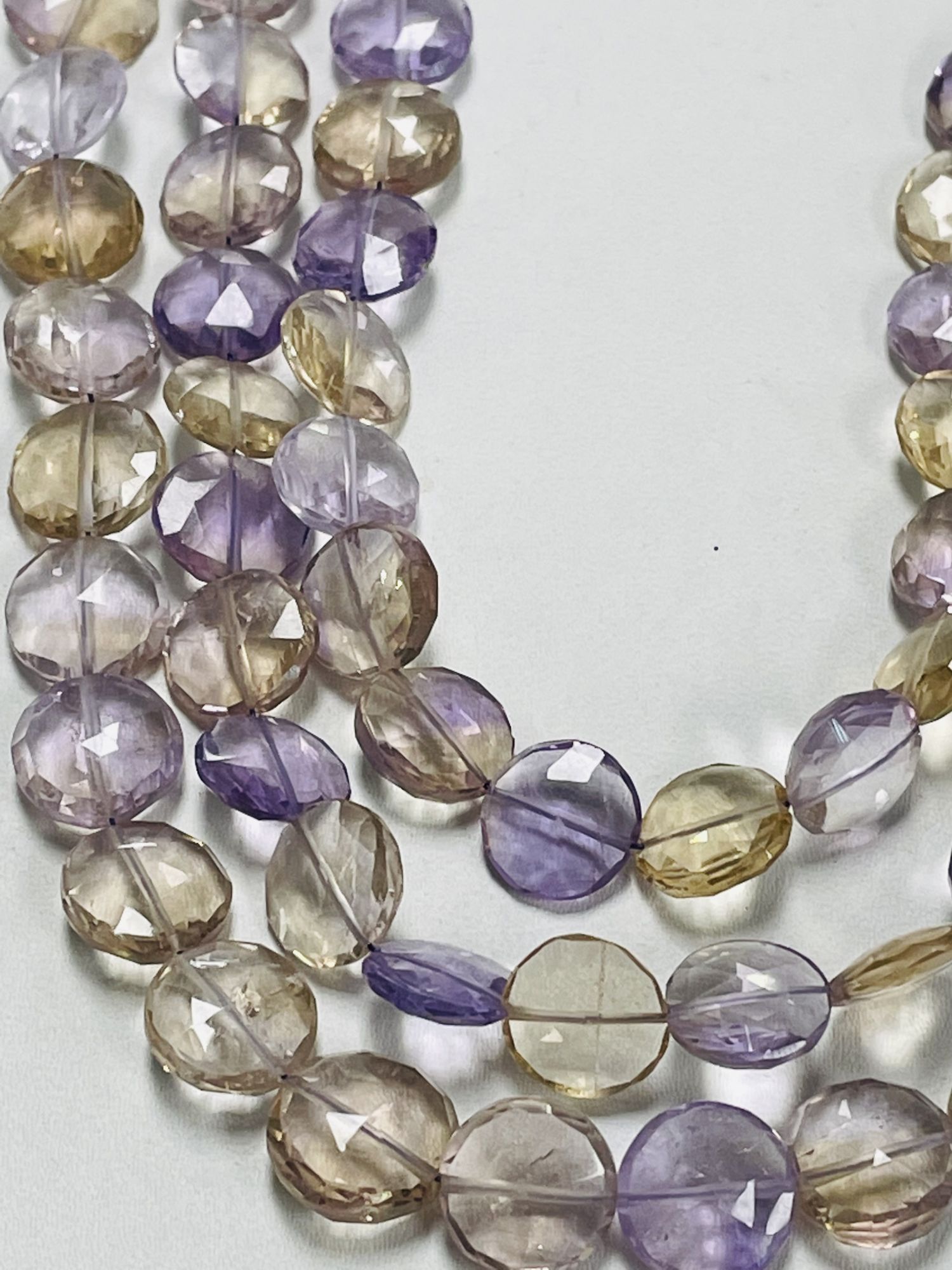 Ametrine Coin Faceted