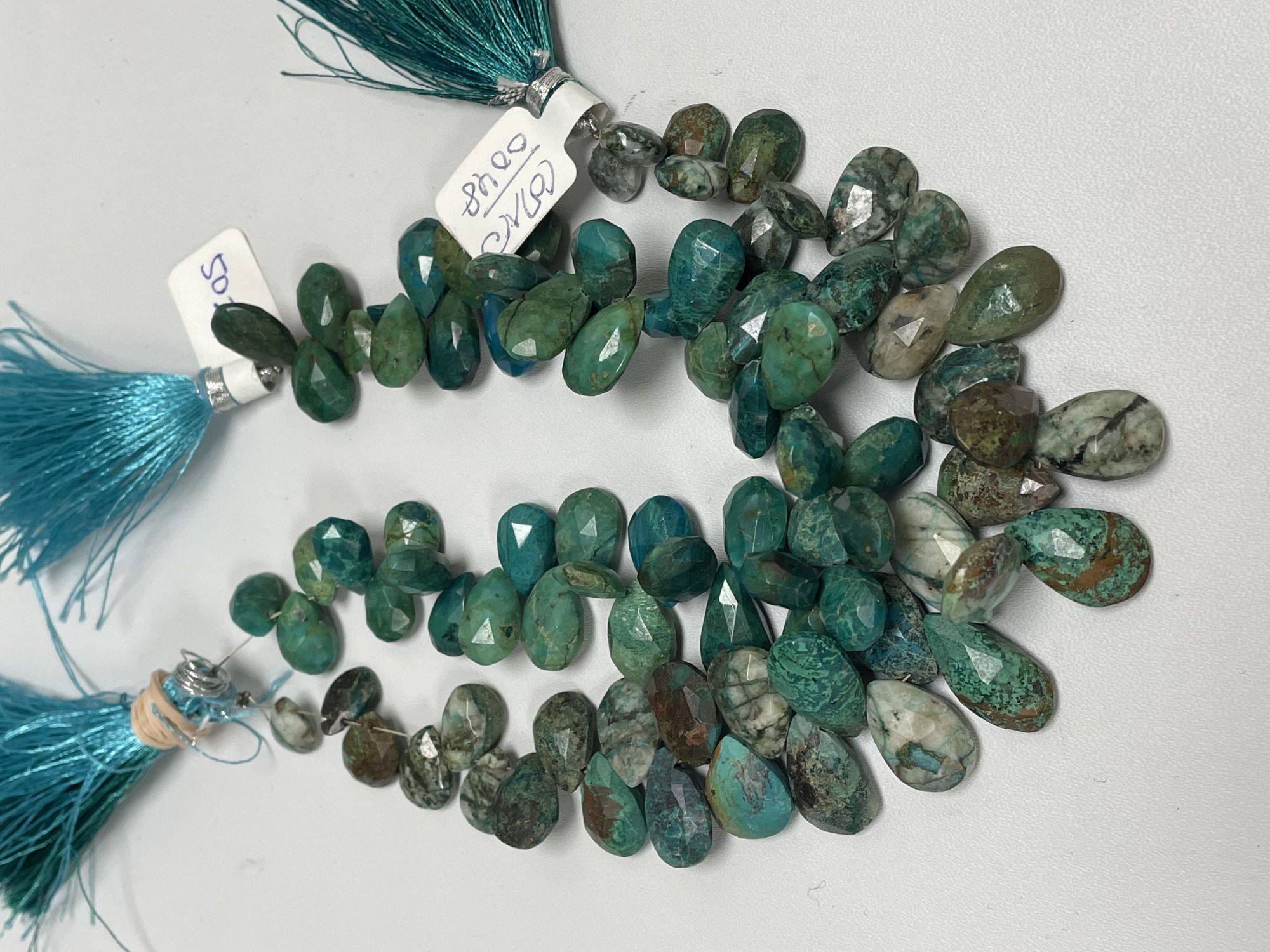 Chrysocolla Pears Faceted