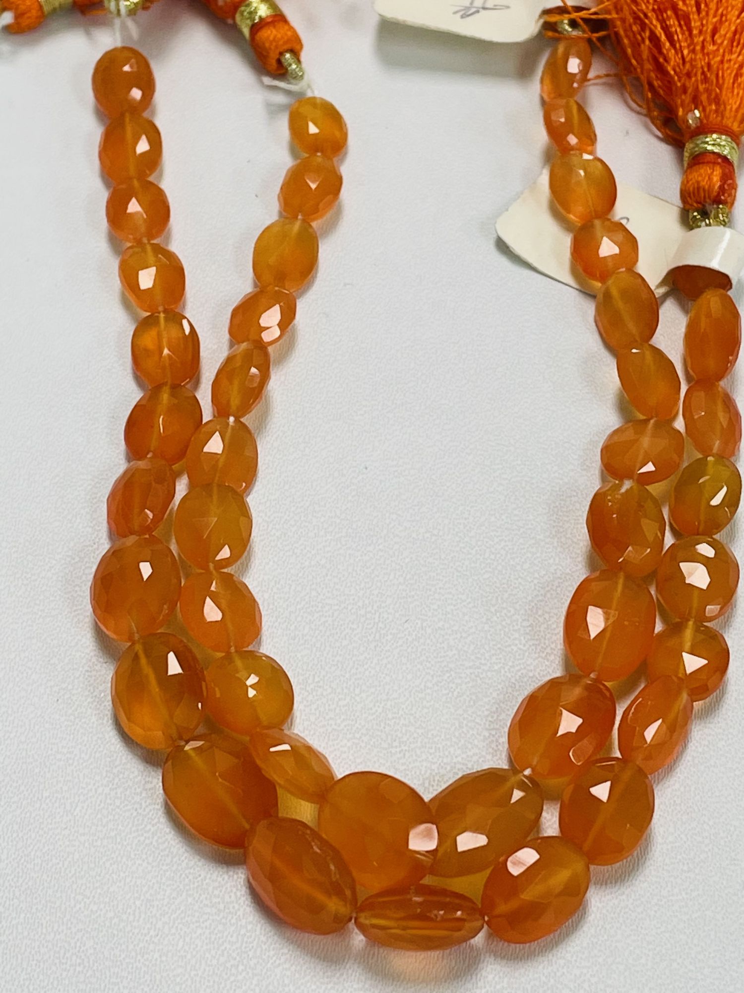 Carnelian Oval Faceted Graduated