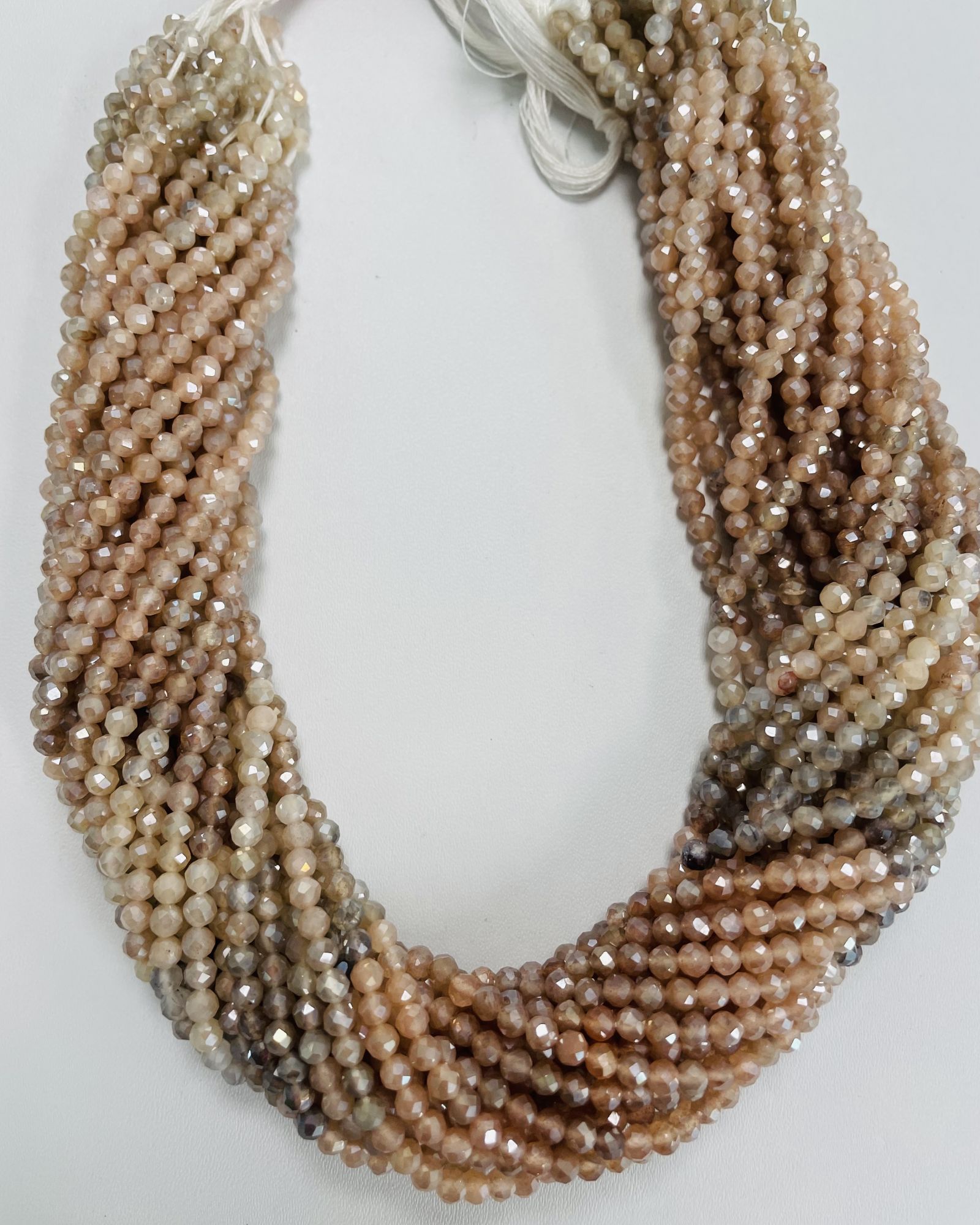 Coated Moonstone Rondelle Faceted