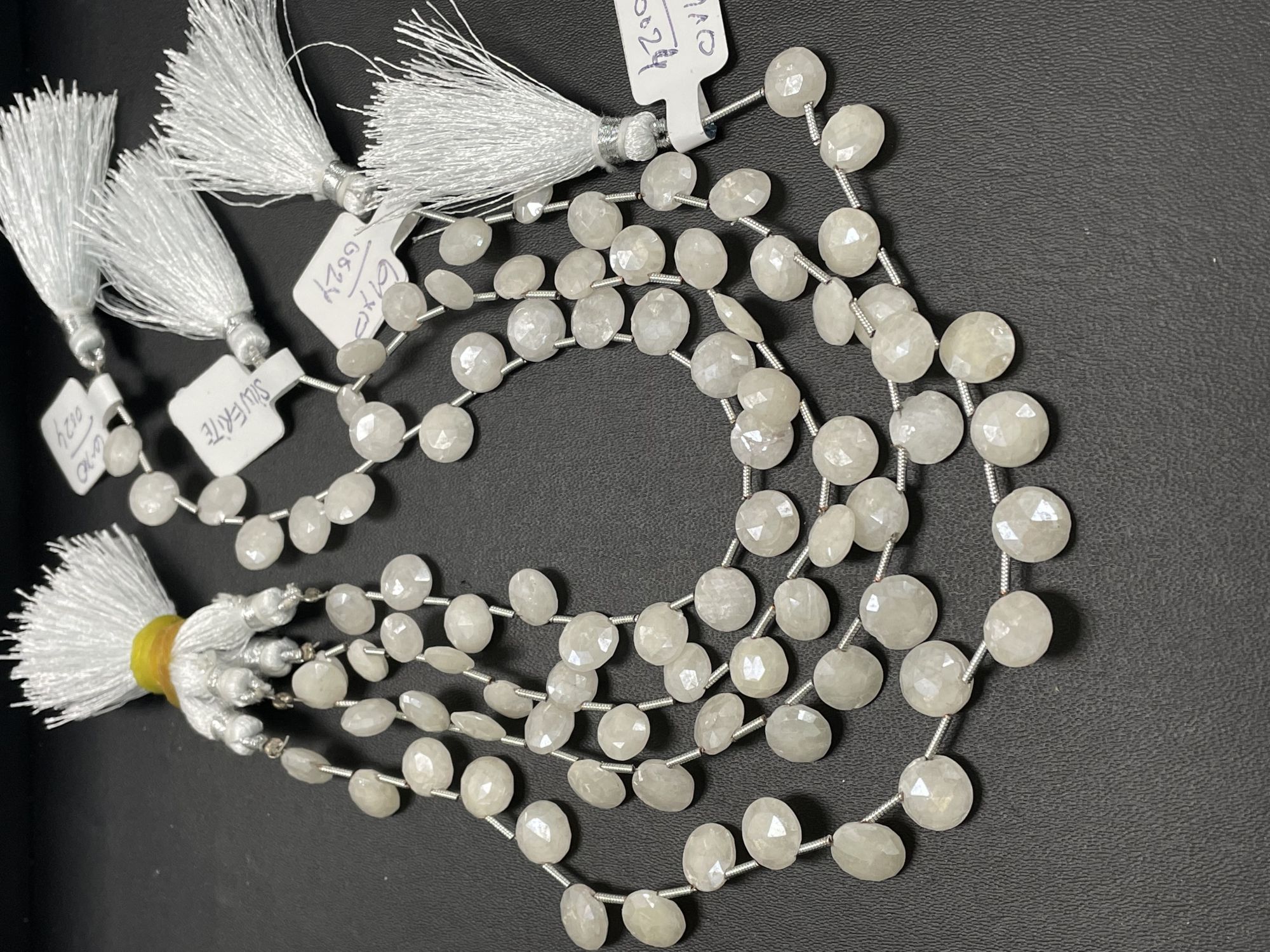 Pearl White Silverite Coin Faceted