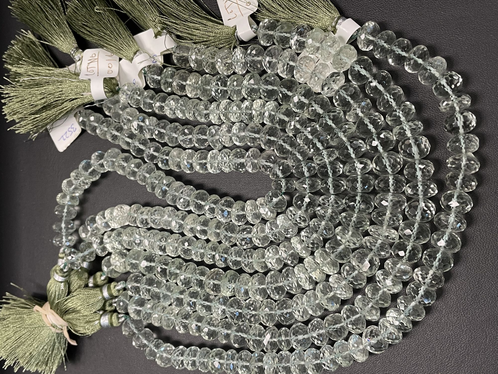 Green Amethyst Rondelle Faceted