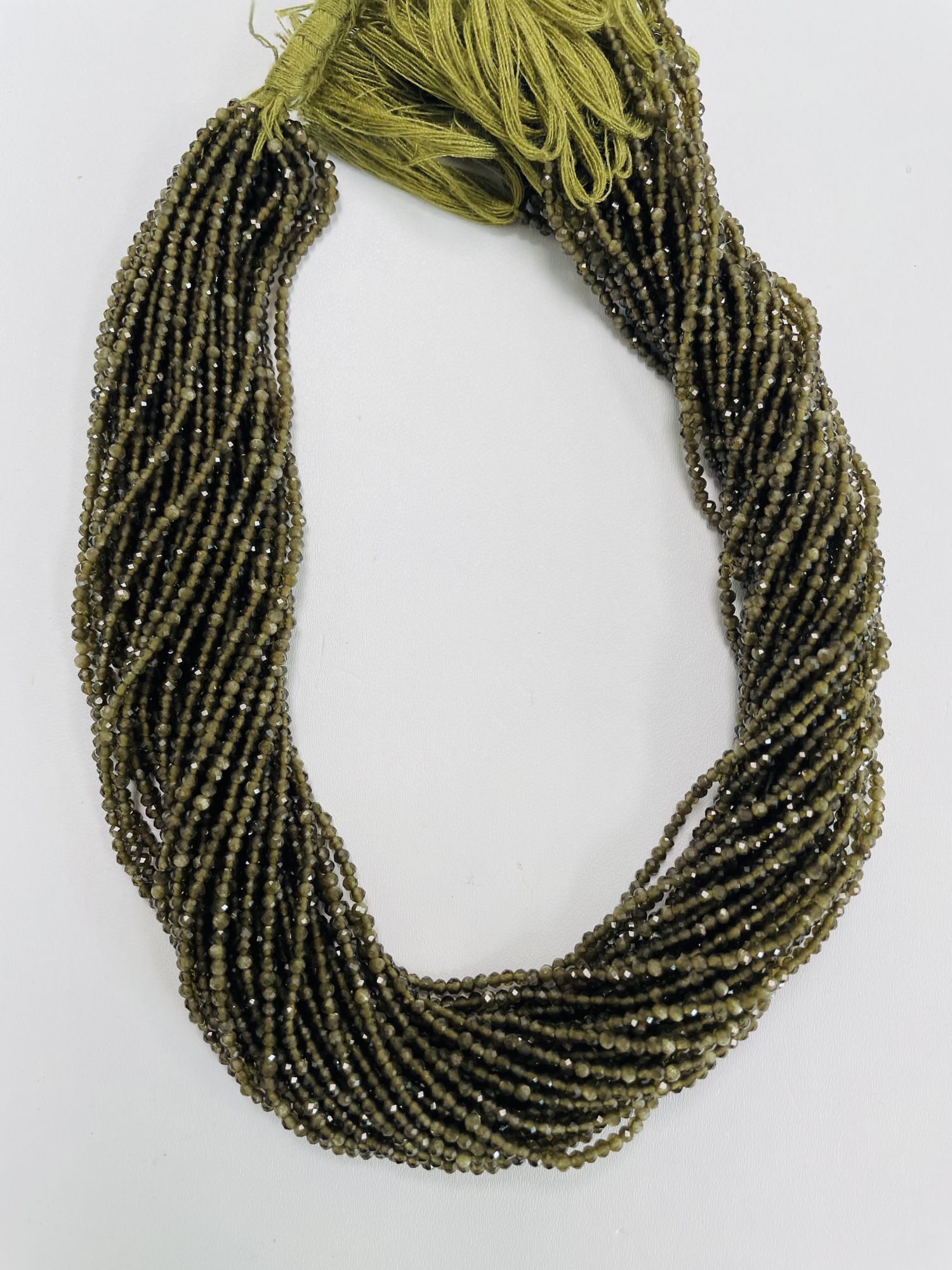 Cats eye Rondelle Faceted