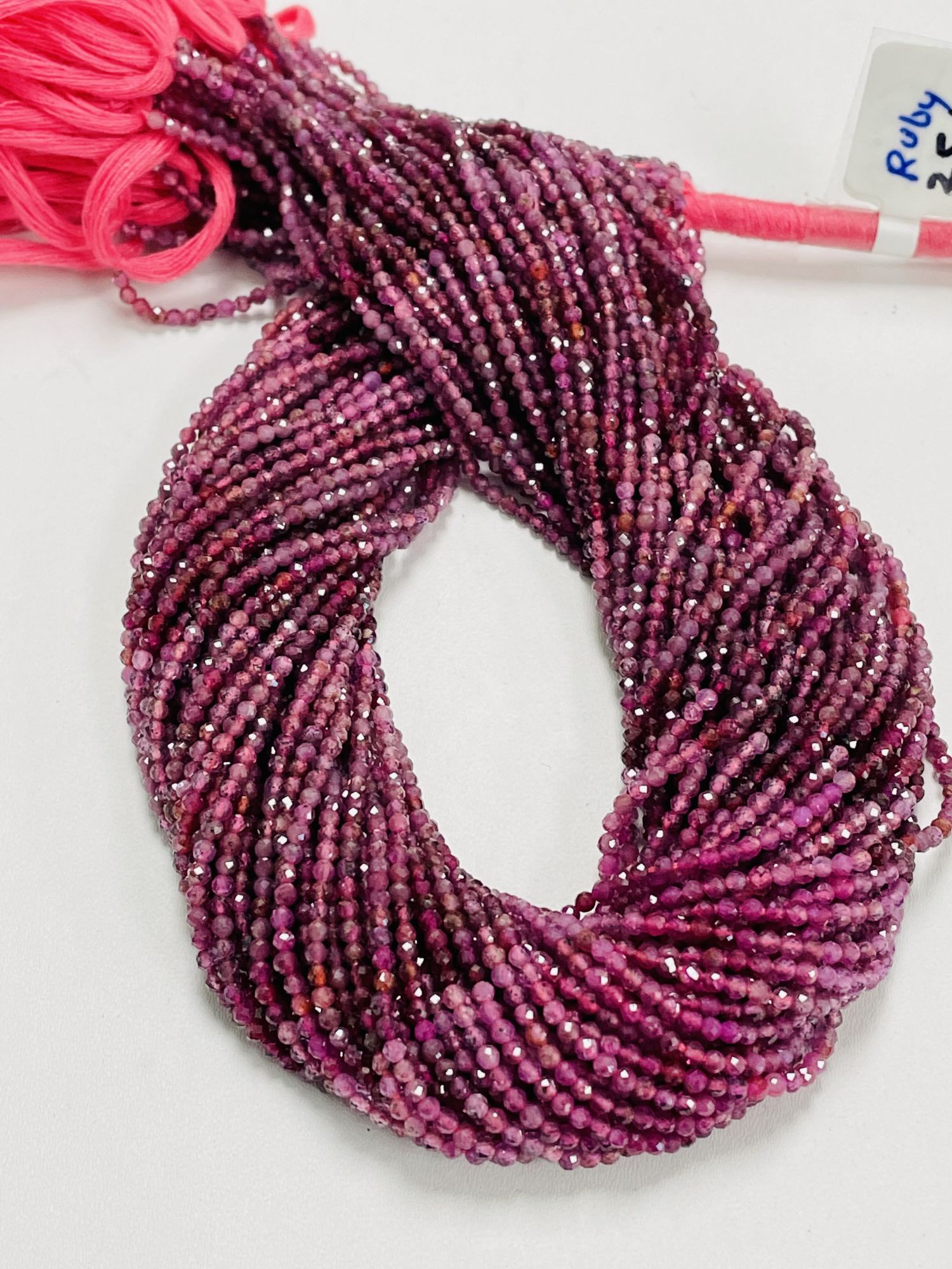 Shaded Ruby Rondelle Faceted