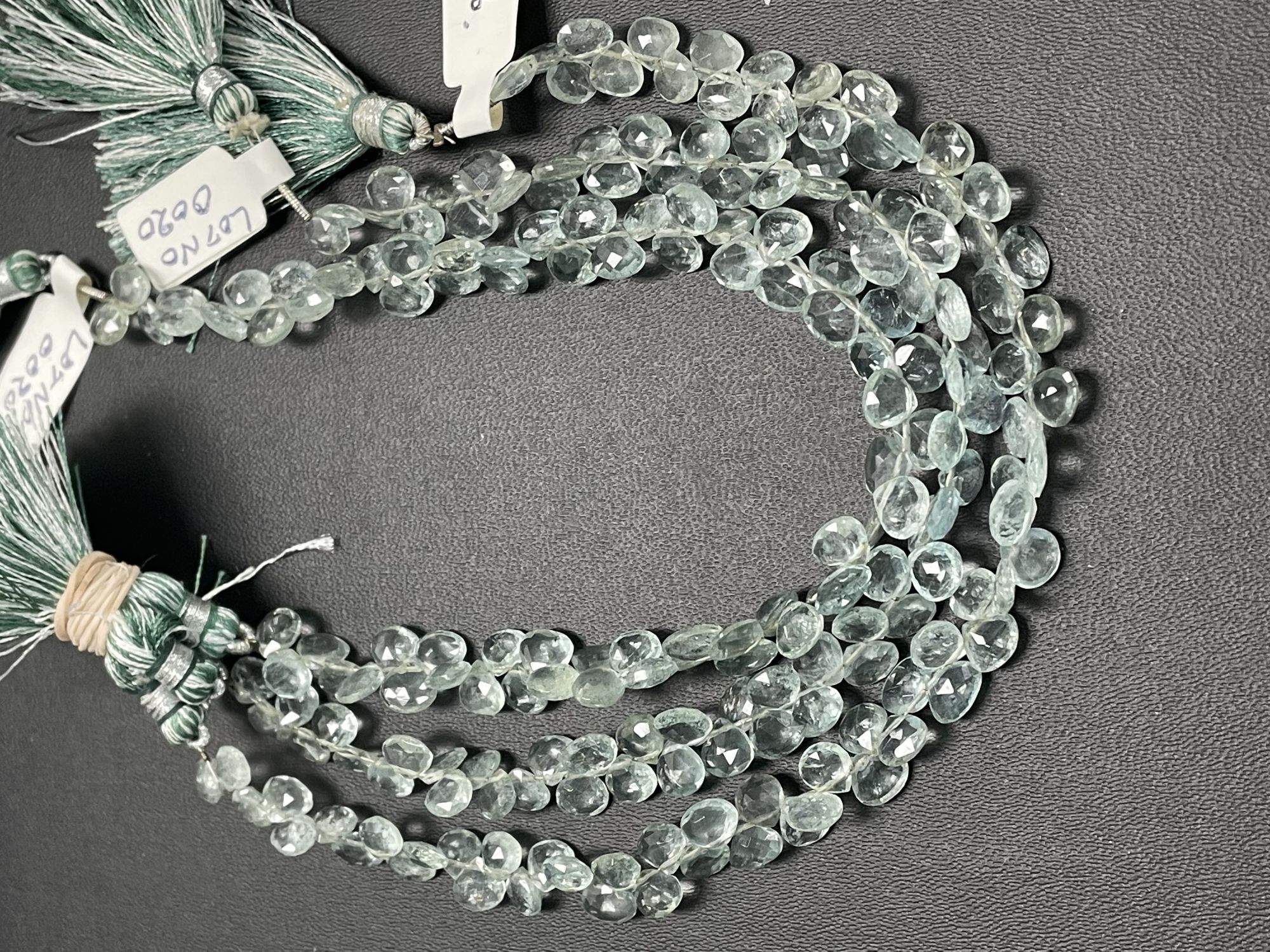 Moss Aquamarine Heart Faceted