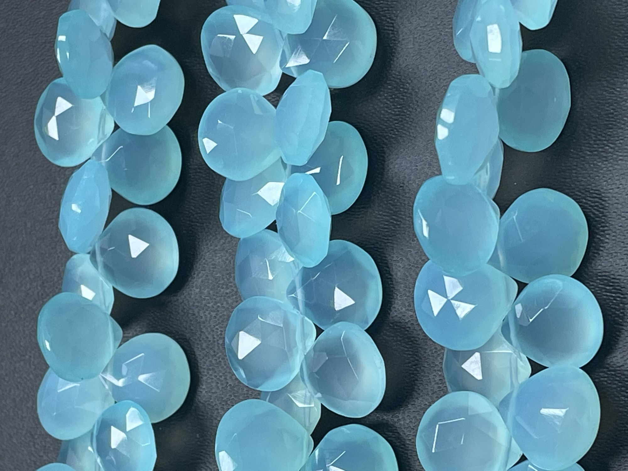 Aqua Chalcedony Heart Faceted