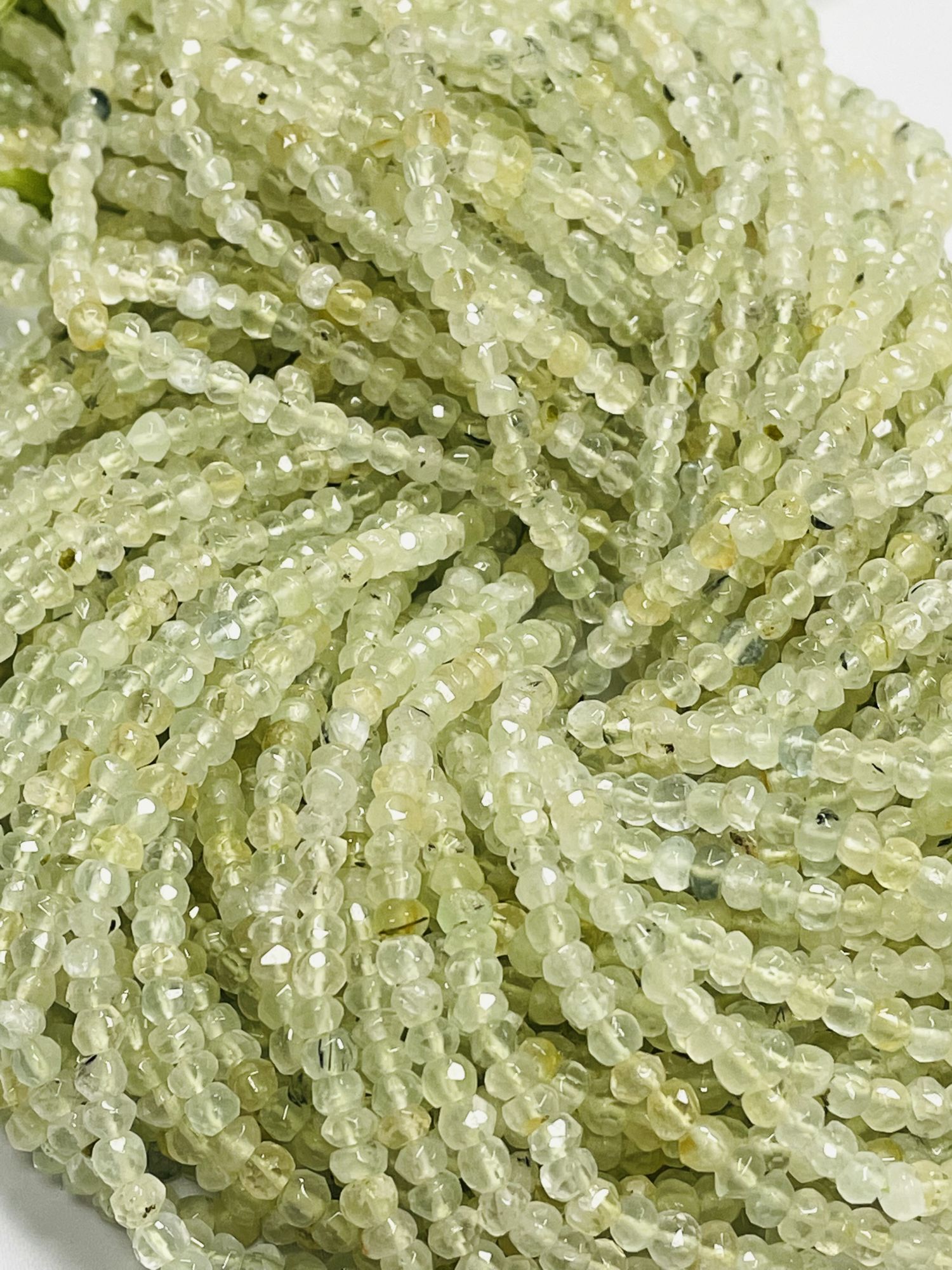 Prehnite Rondelle Faceted