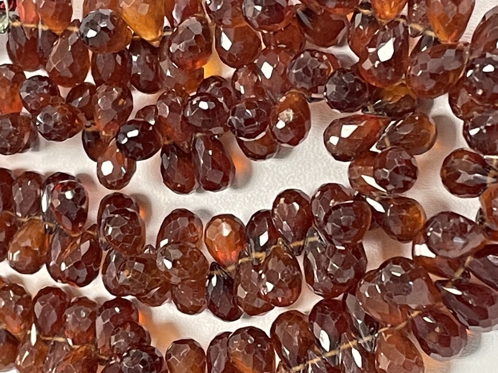 Hessonite Garnet Drop Faceted