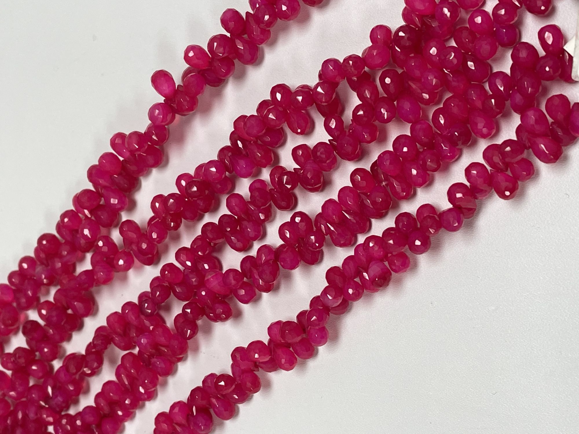 Pink Chalcedony Drop Faceted