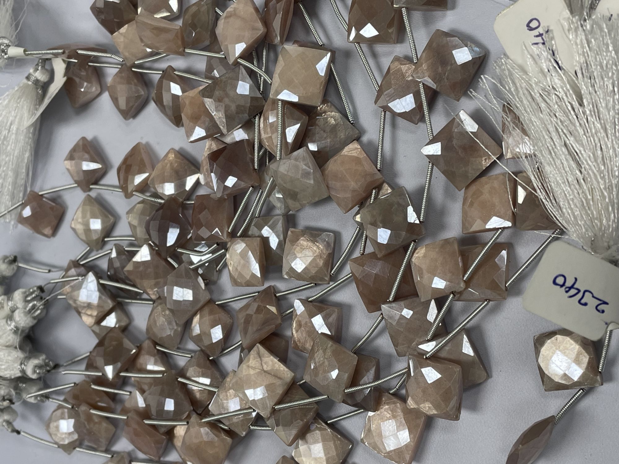 Moonstone Cushions Faceted