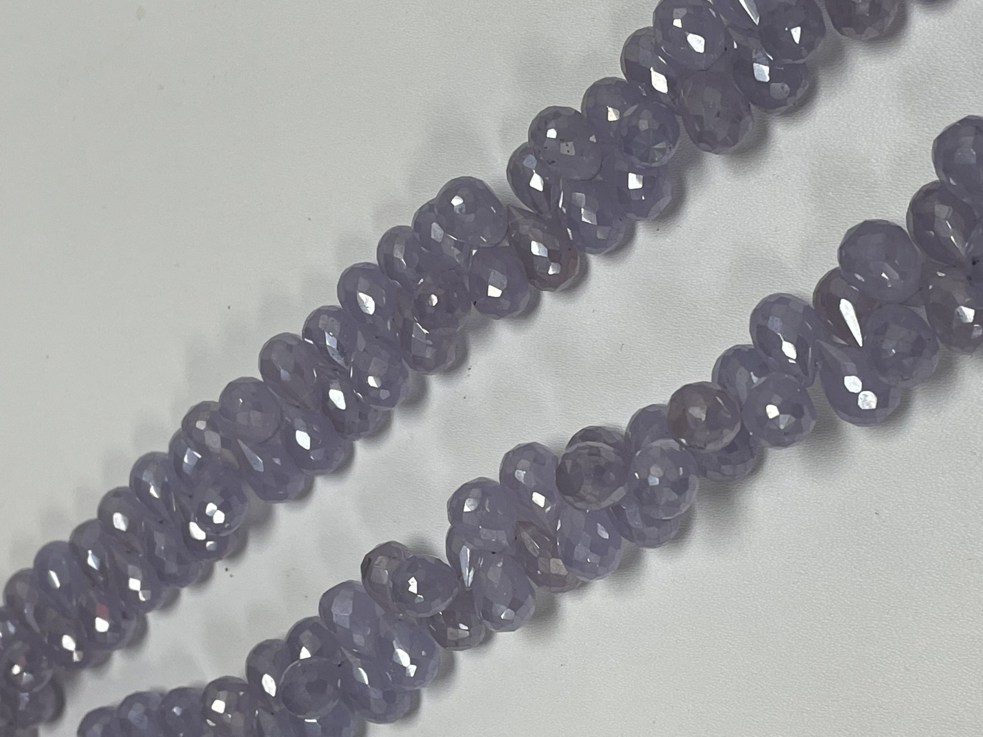 Coated Purple Chalcedony Drop Faceted