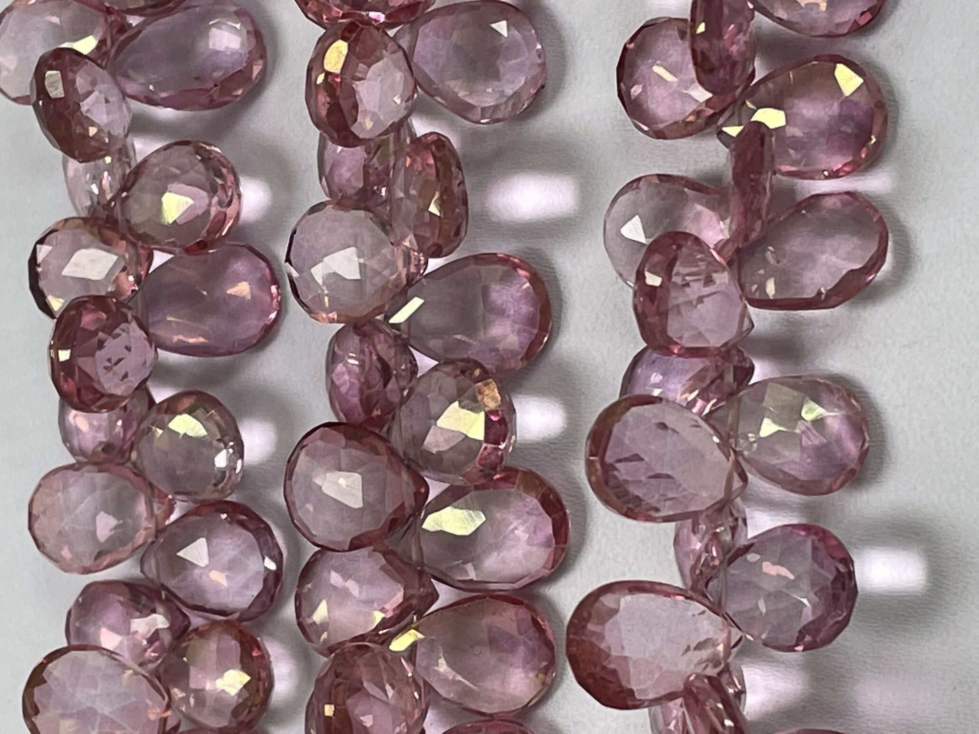 Pink Mystic Quartz Pear Faceted