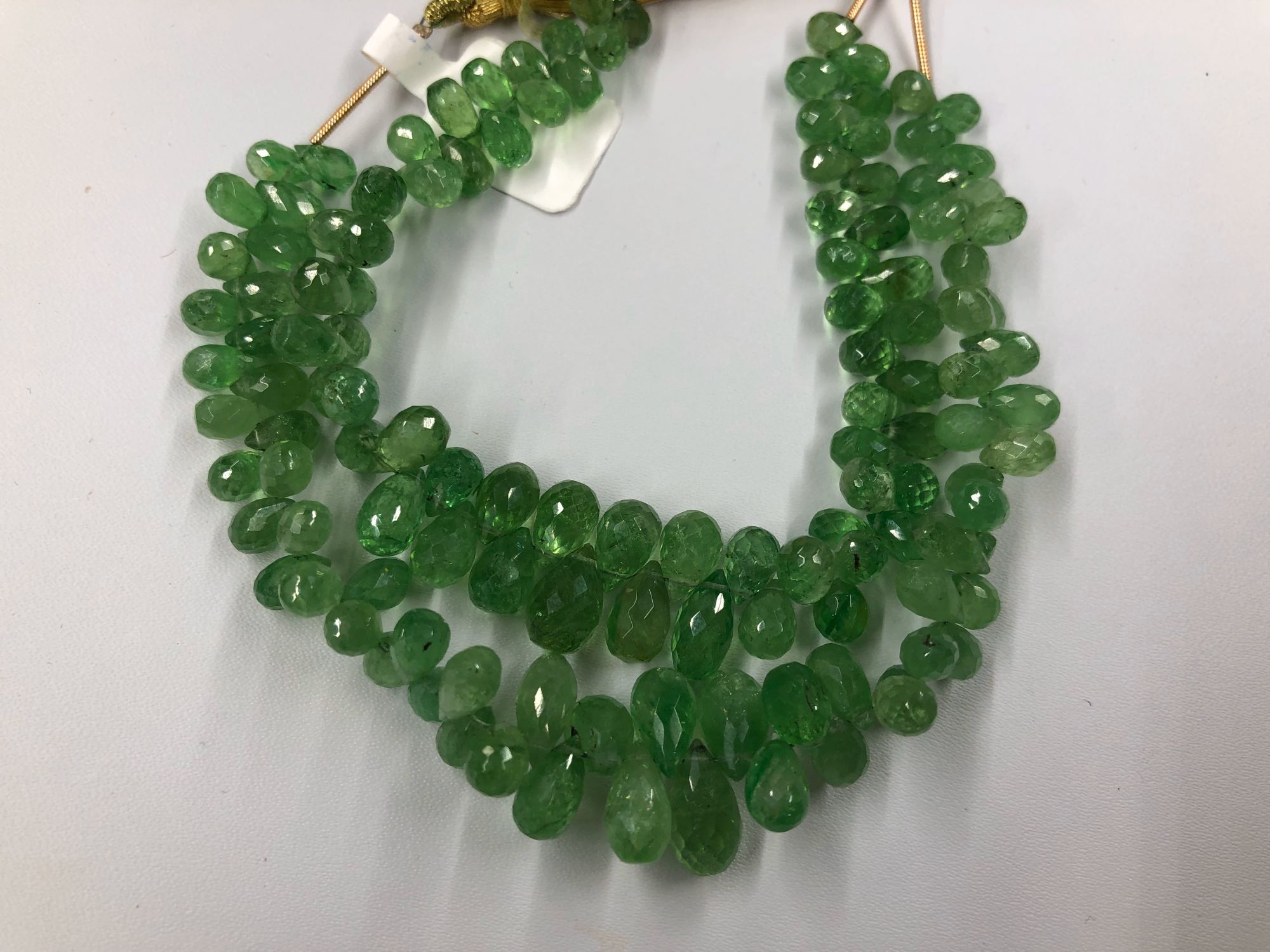 Natural Tsavorite Drops Faceted Graduated