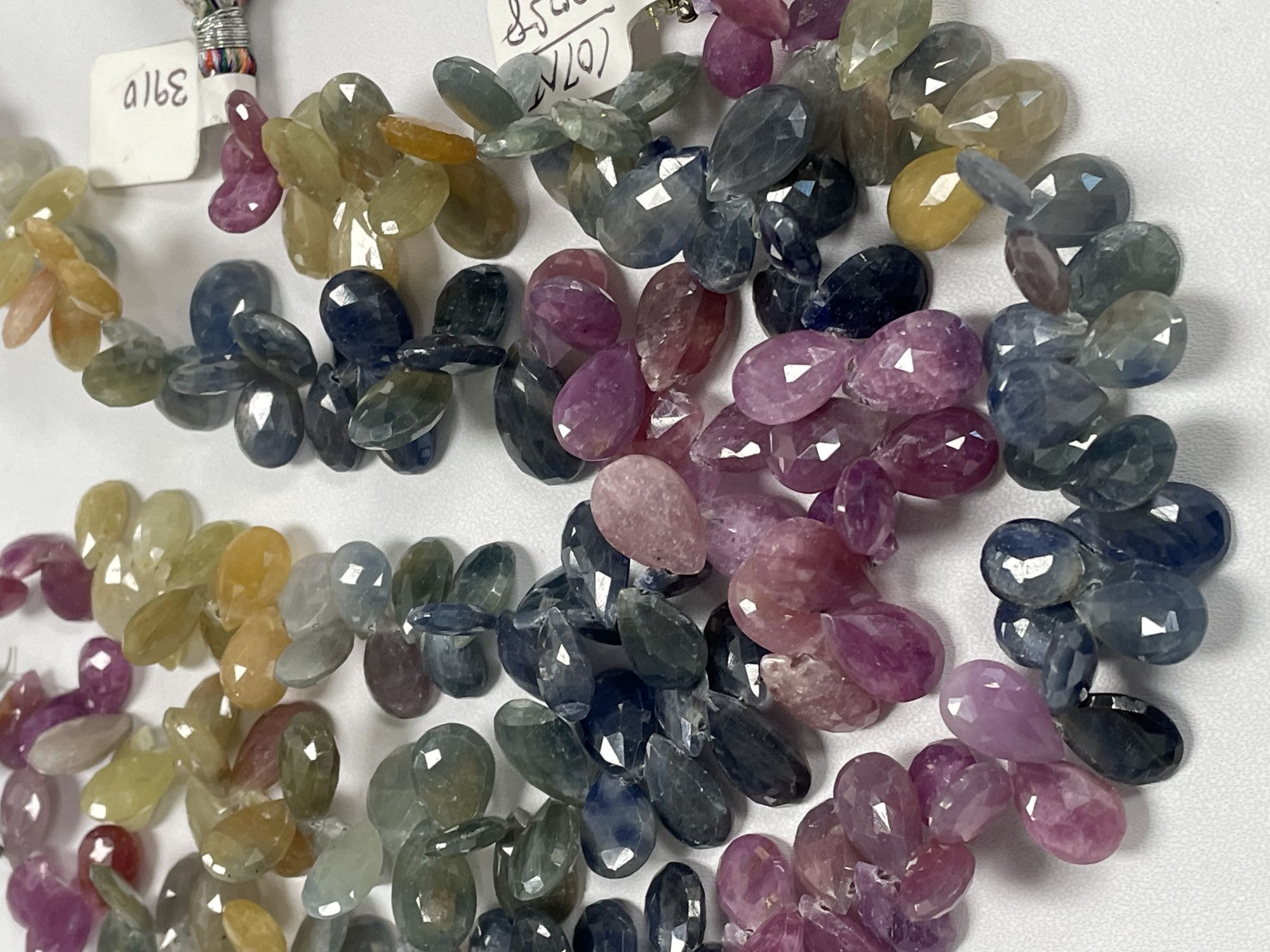 Multi Color Sapphire Pear Faceted