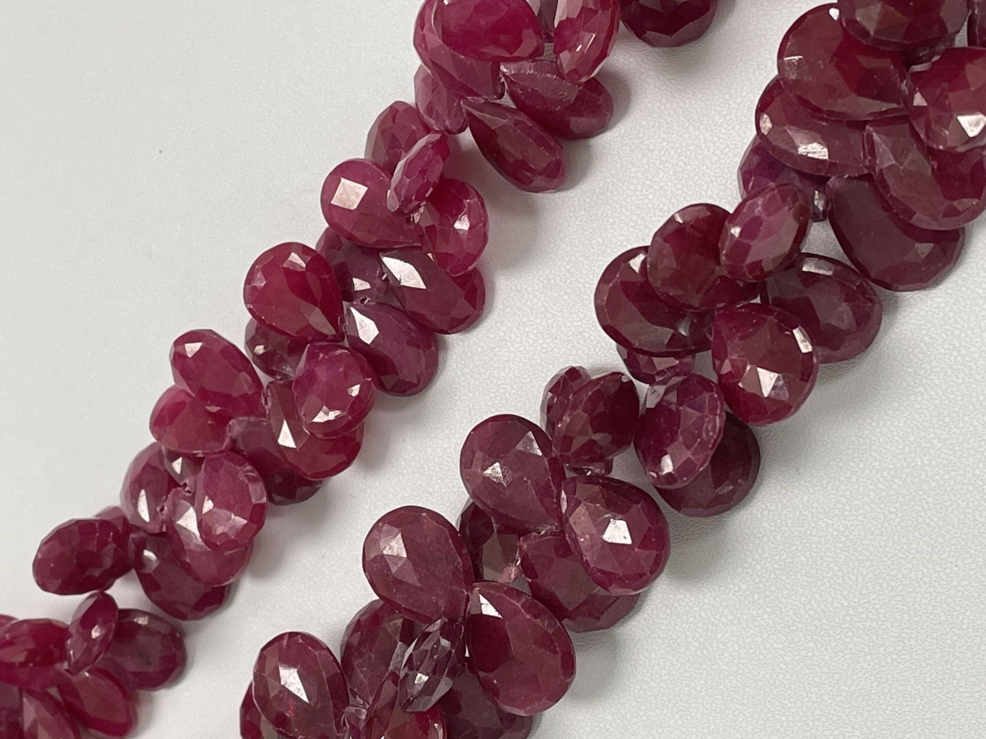 Dyed Ruby Pear Faceted