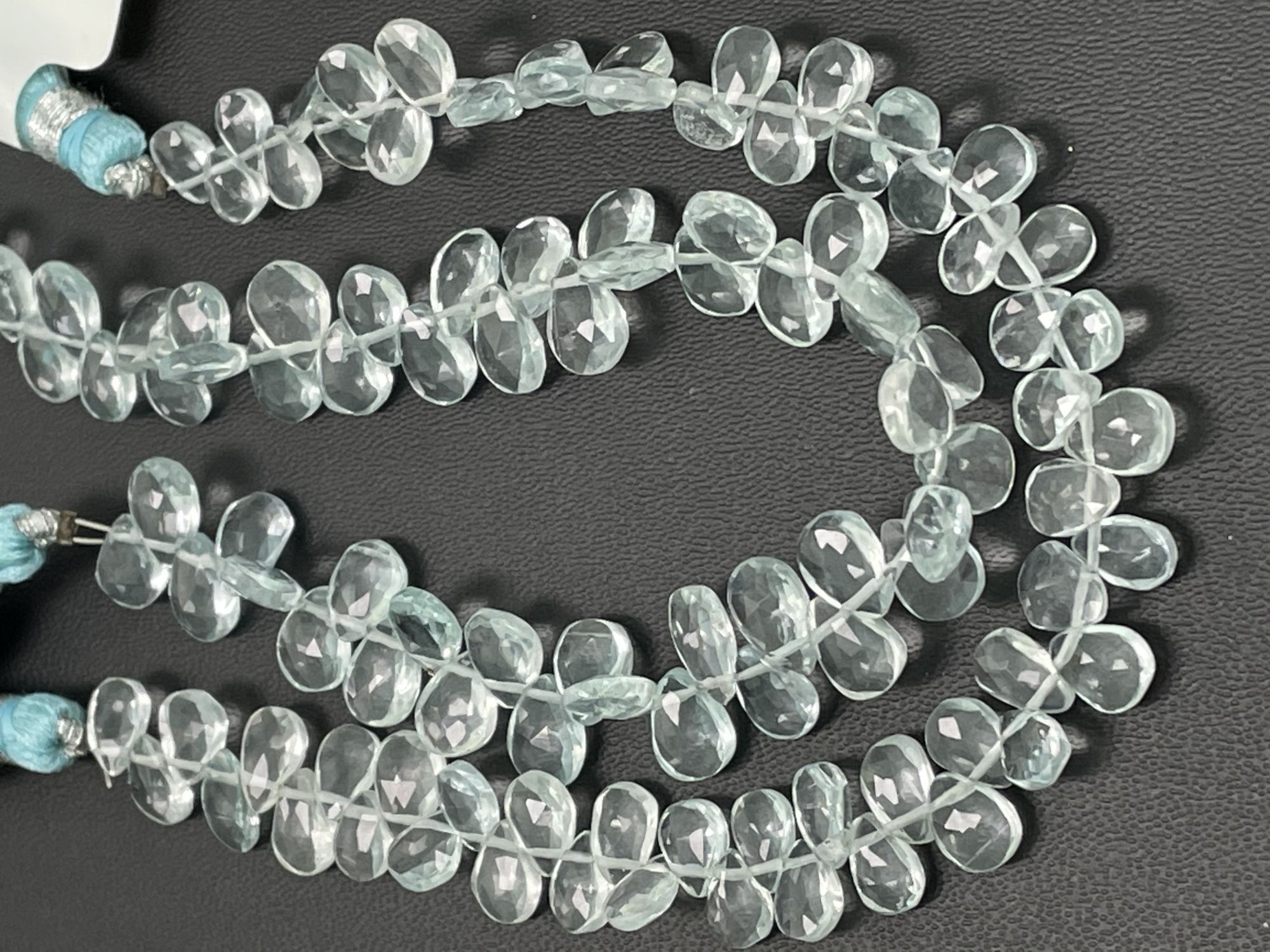 Aquamarine Hydro Quartz Pear Faceted