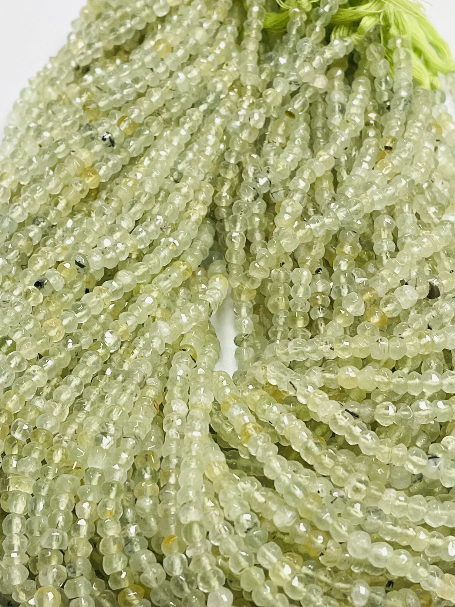 Prehnite Rondelle Faceted