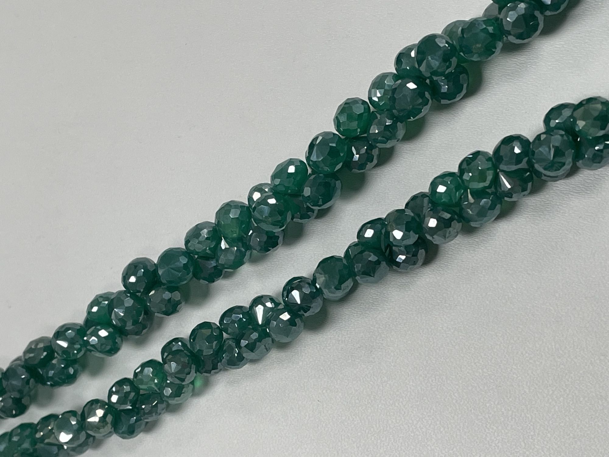 Coated Green Onyx Onion Faceted