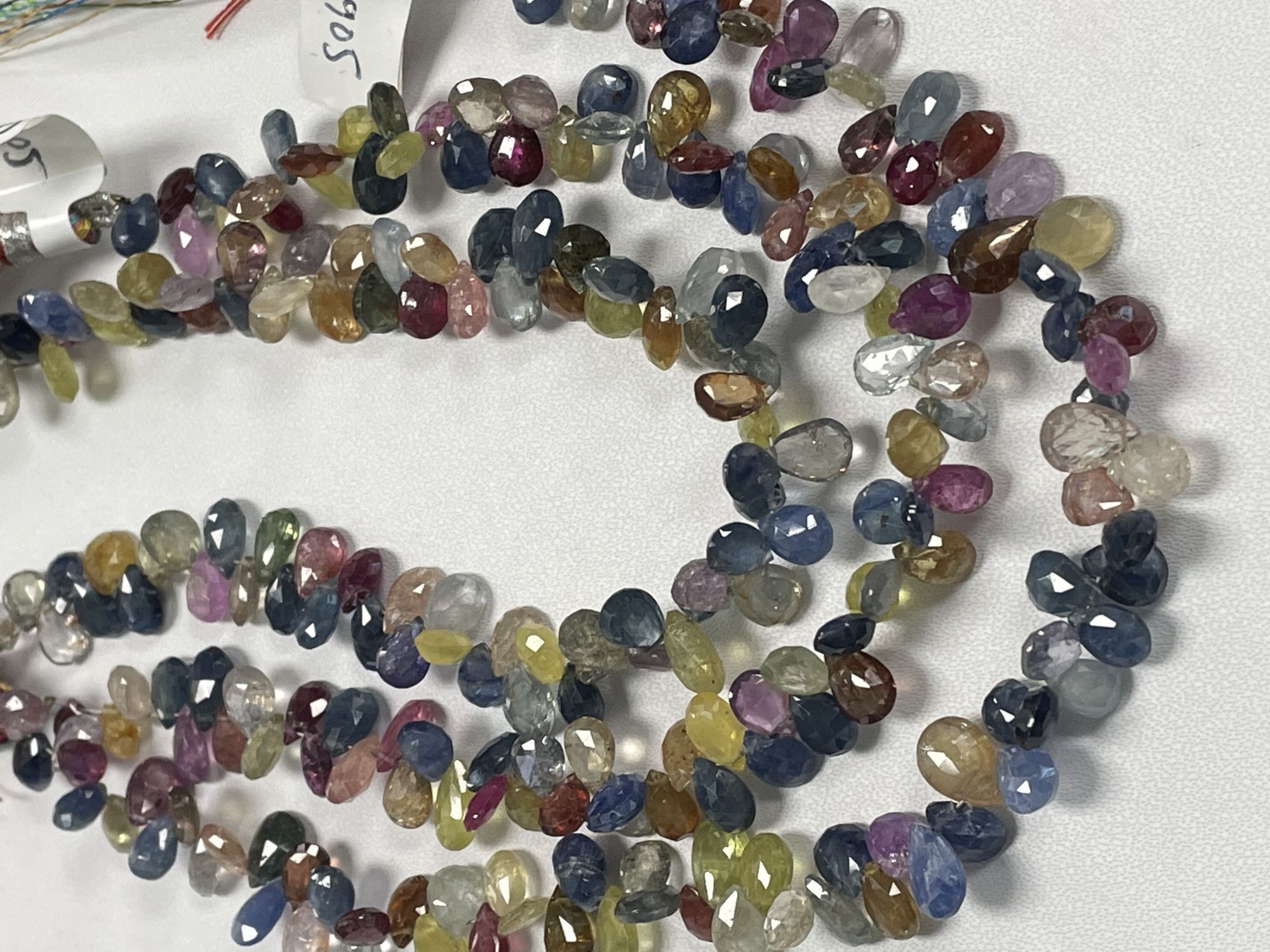 Multi Color Sapphire Pear Faceted