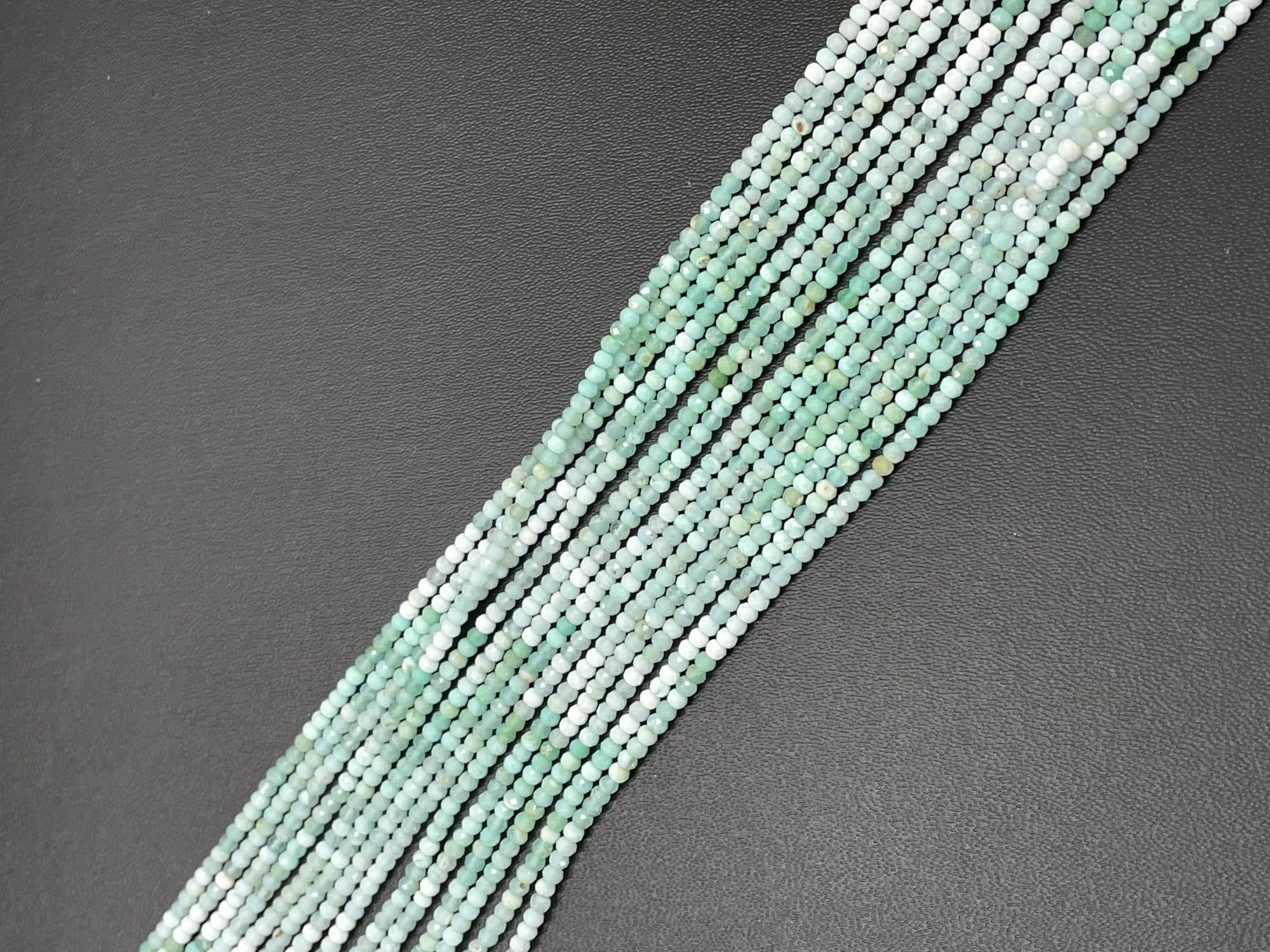 Shaded Green Opal Rondelle Faceted