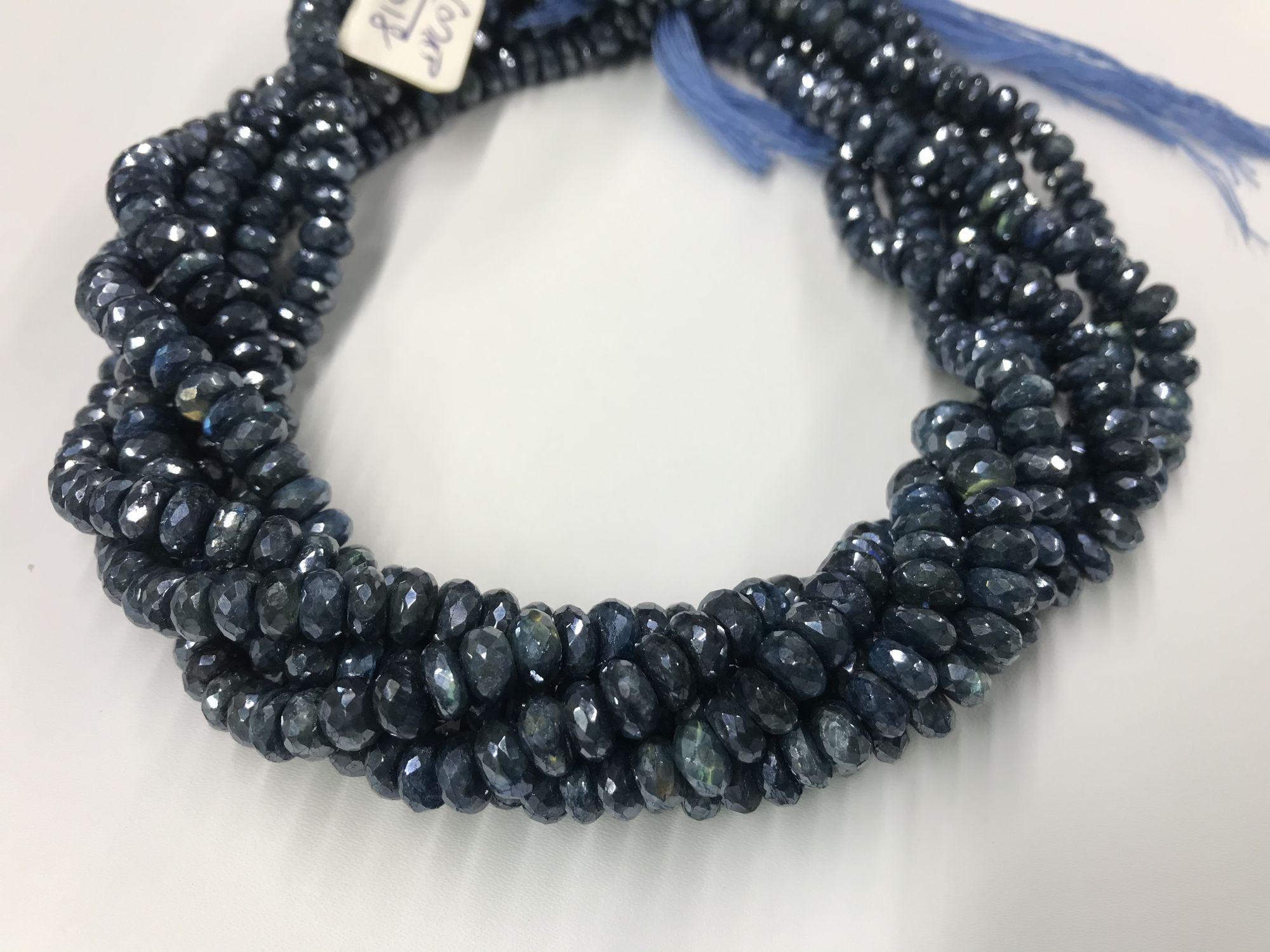 Labradorite Rondelles Faceted Coated