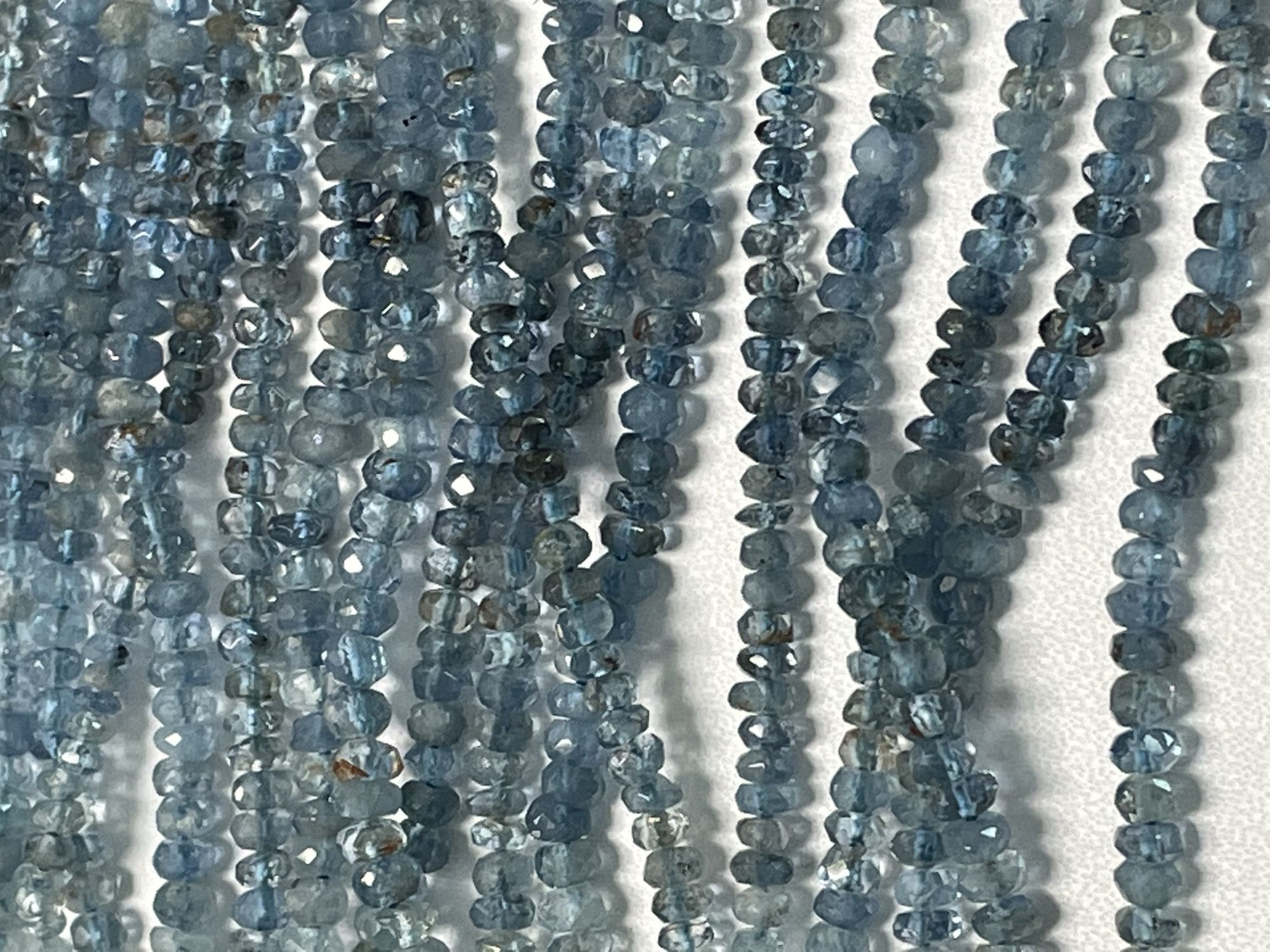 Multi Copper Aquamarine Rondelle Faceted