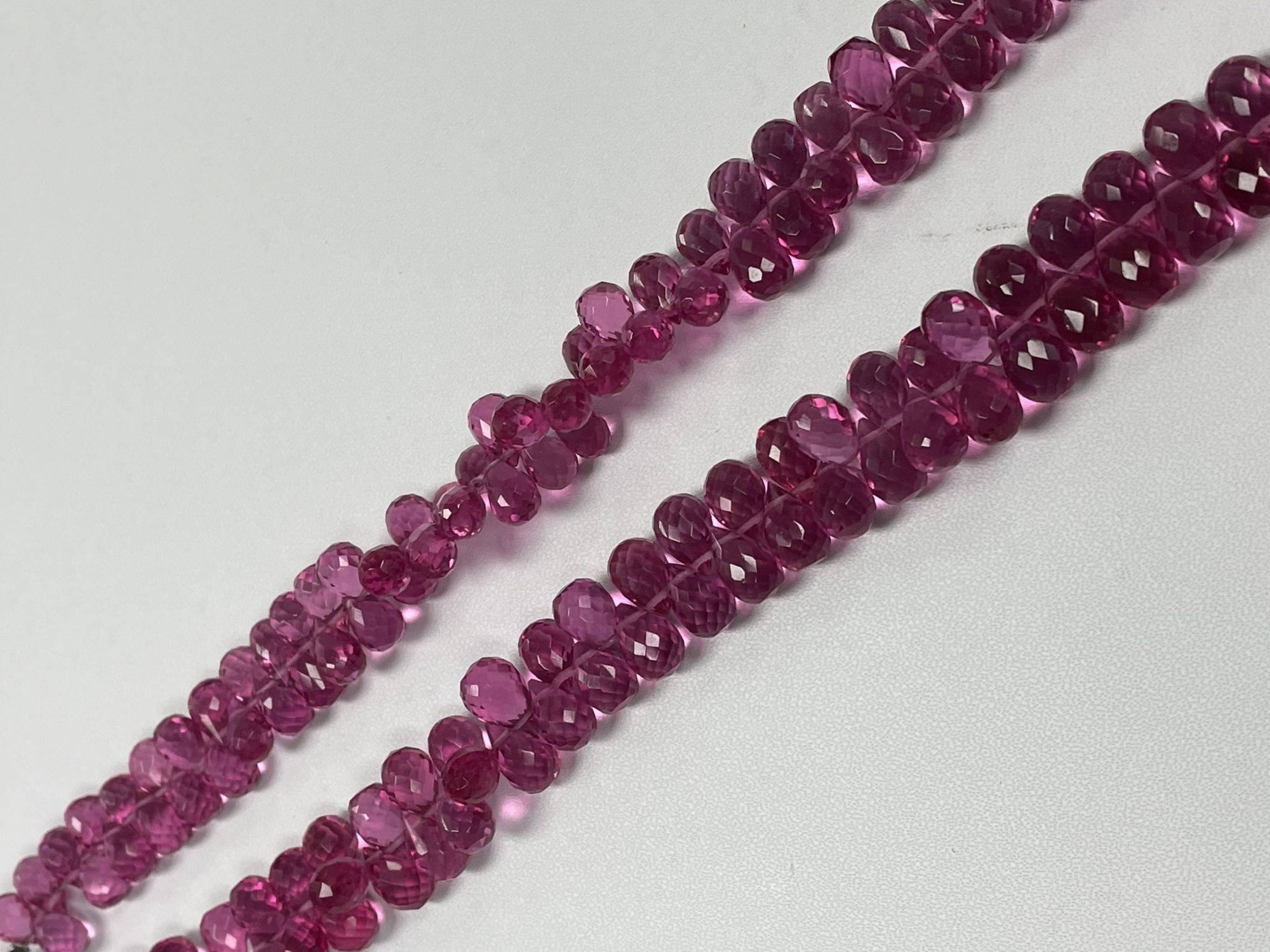 Rubilite Hydro Quartz Drop Faceted