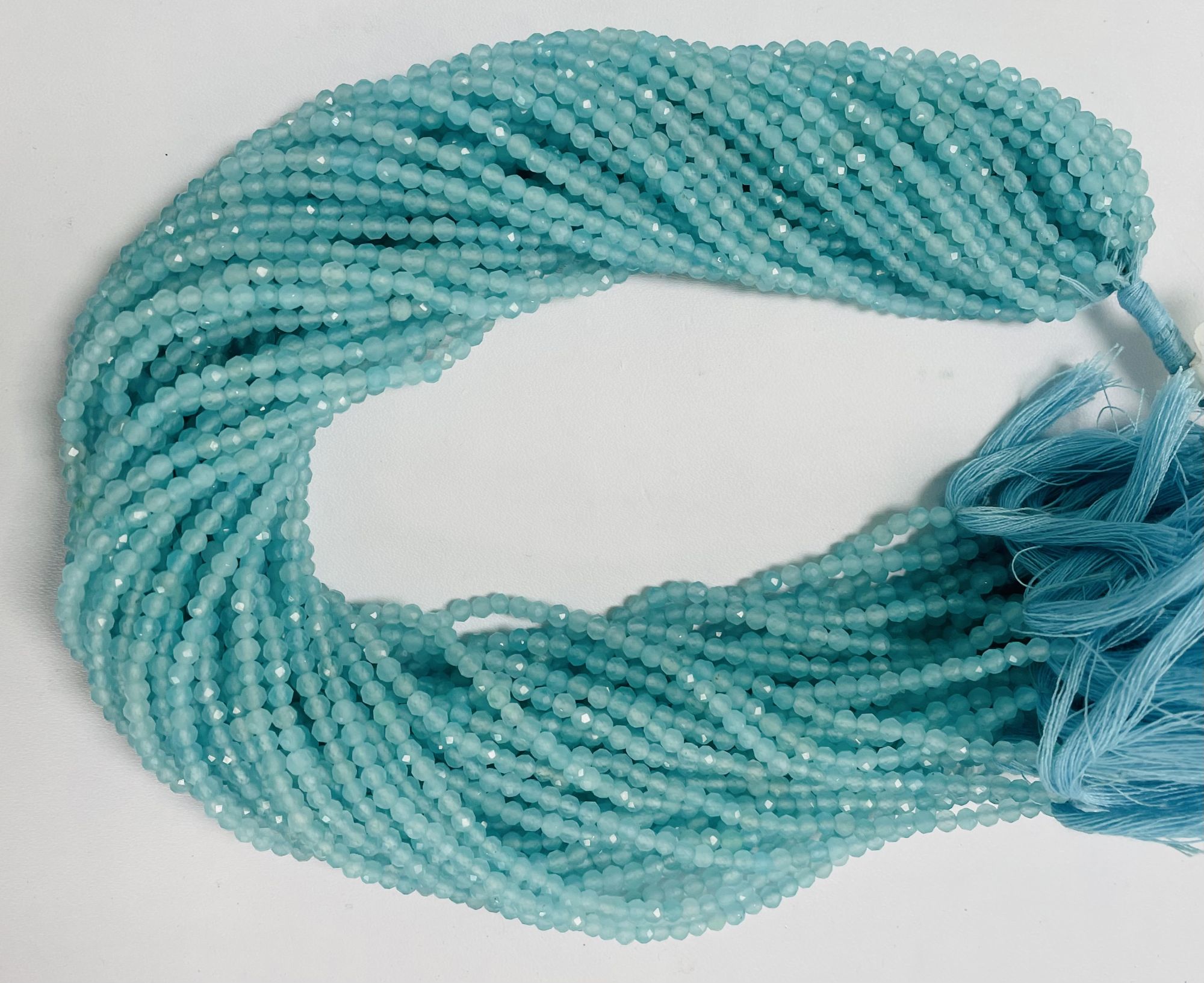 Aqua Chalcedony Rondelle Faceted