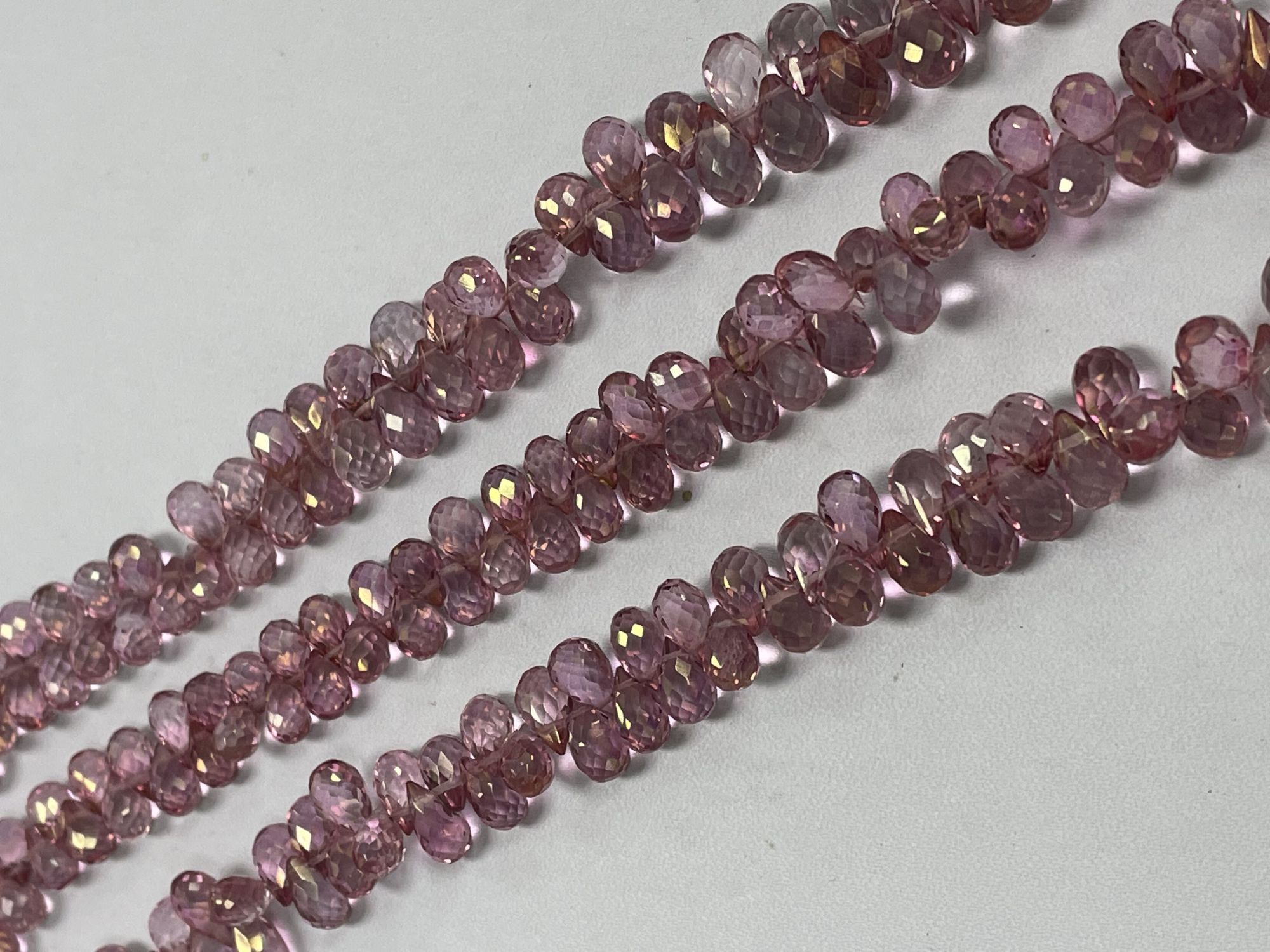 Pink Mystic Quartz Drop Faceted