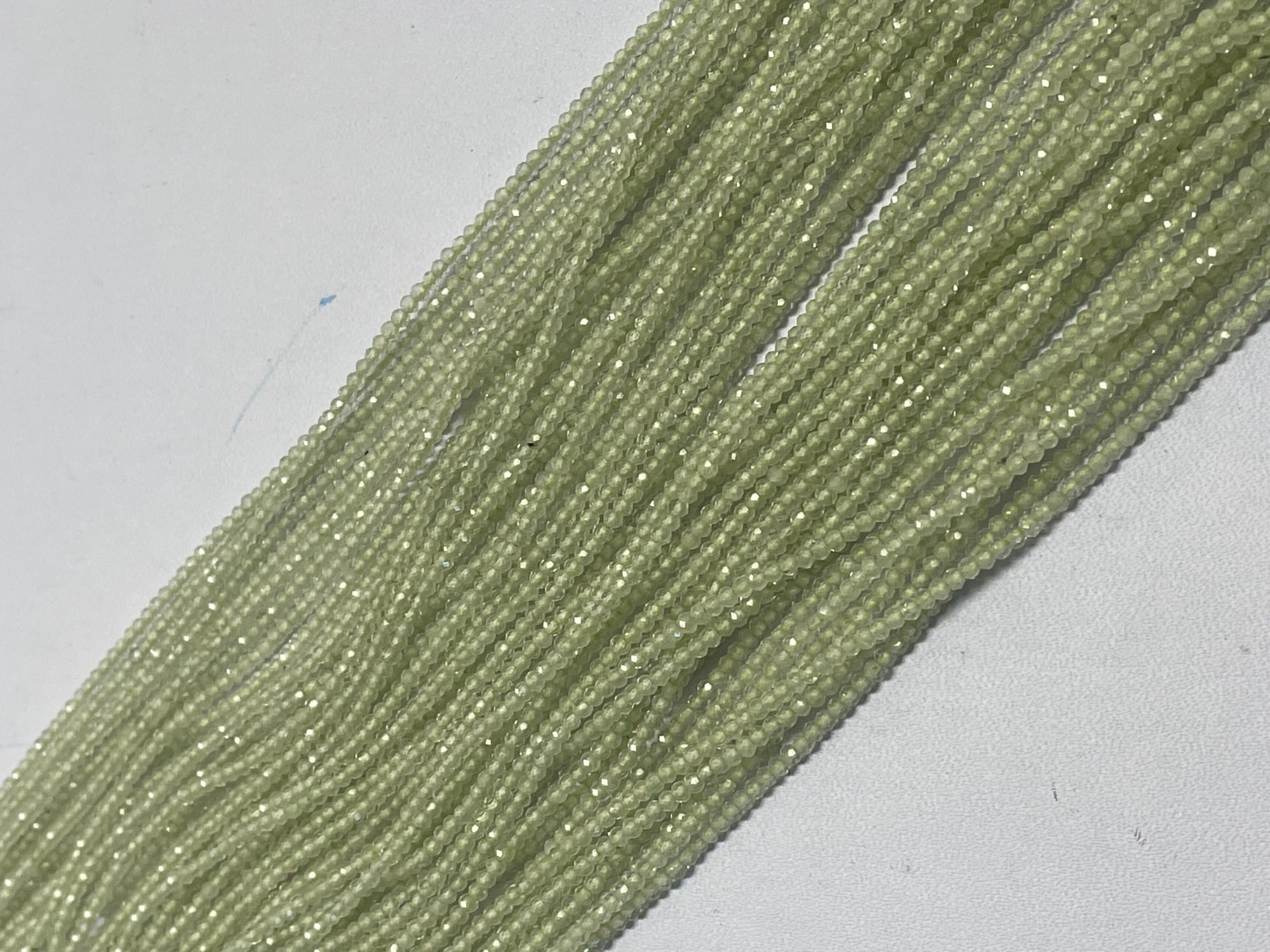 Prehnite Rondelle Faceted