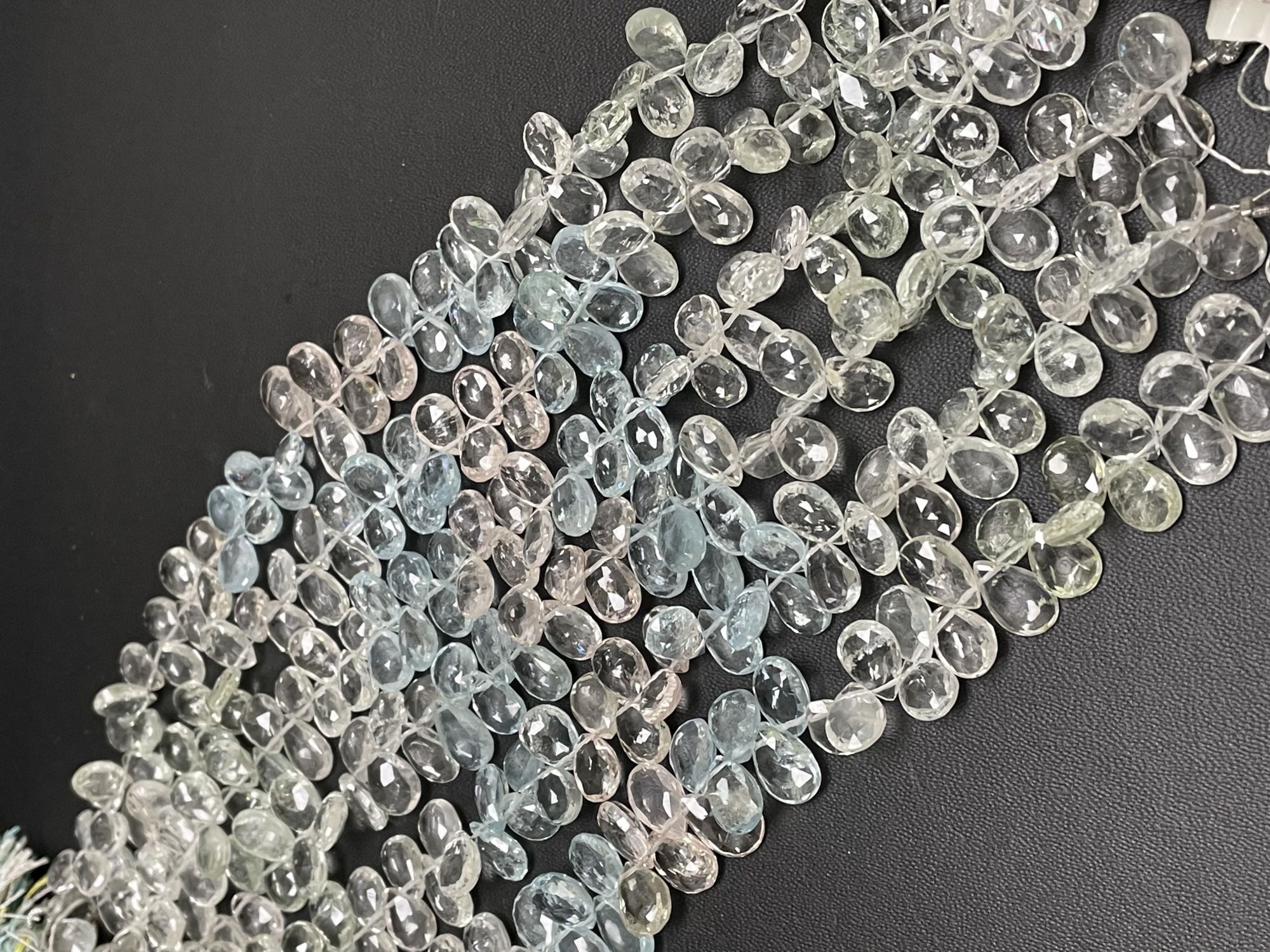 Multi Aquamarine Pear Faceted