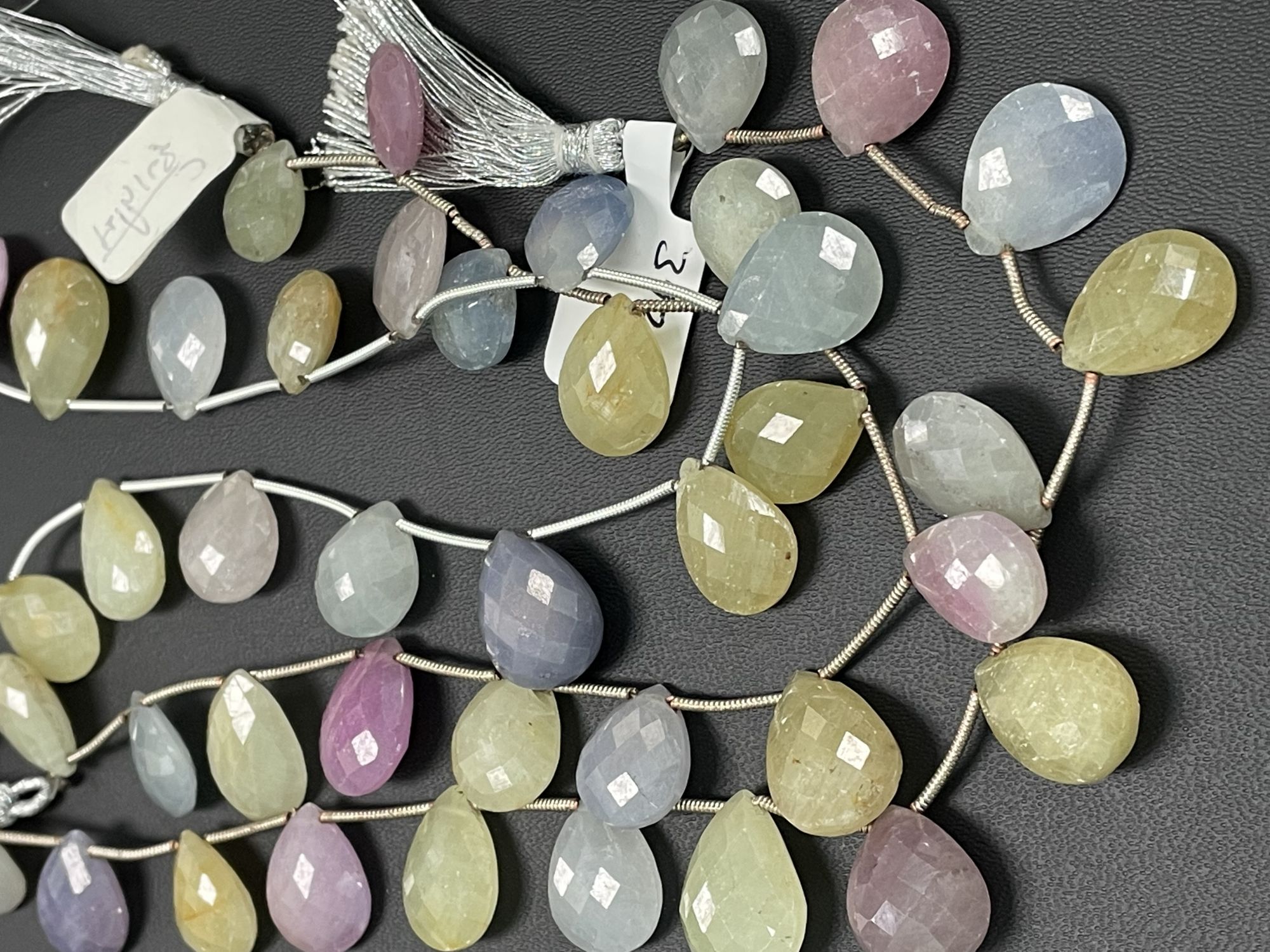 Multi Color Sapphire Pear Faceted