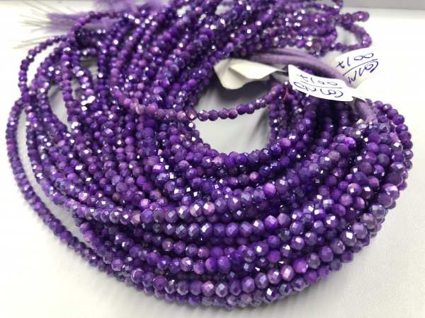 Purple Moonstone Rondelles Faceted ( Coated)