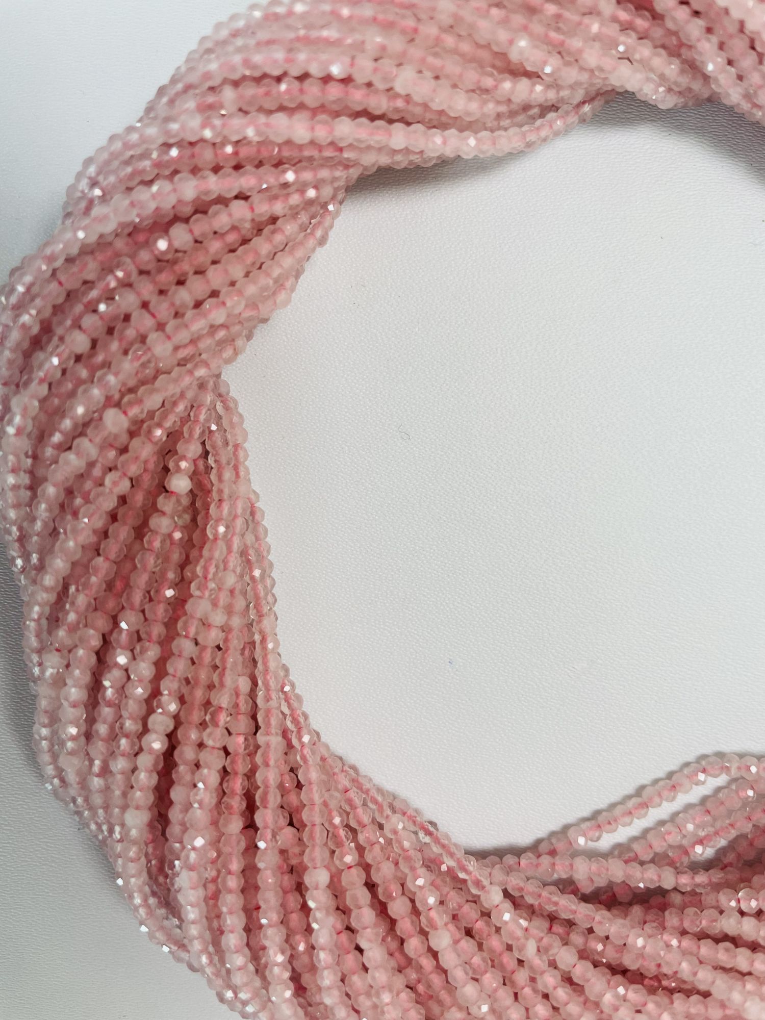 Rose Quartz Rondelle faceted