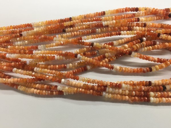 Fire opal rondelle Faceted